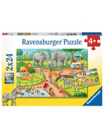 Ravensburger Ravensburger puzzel Een dag in de dierentuin (2x24 stukjes)