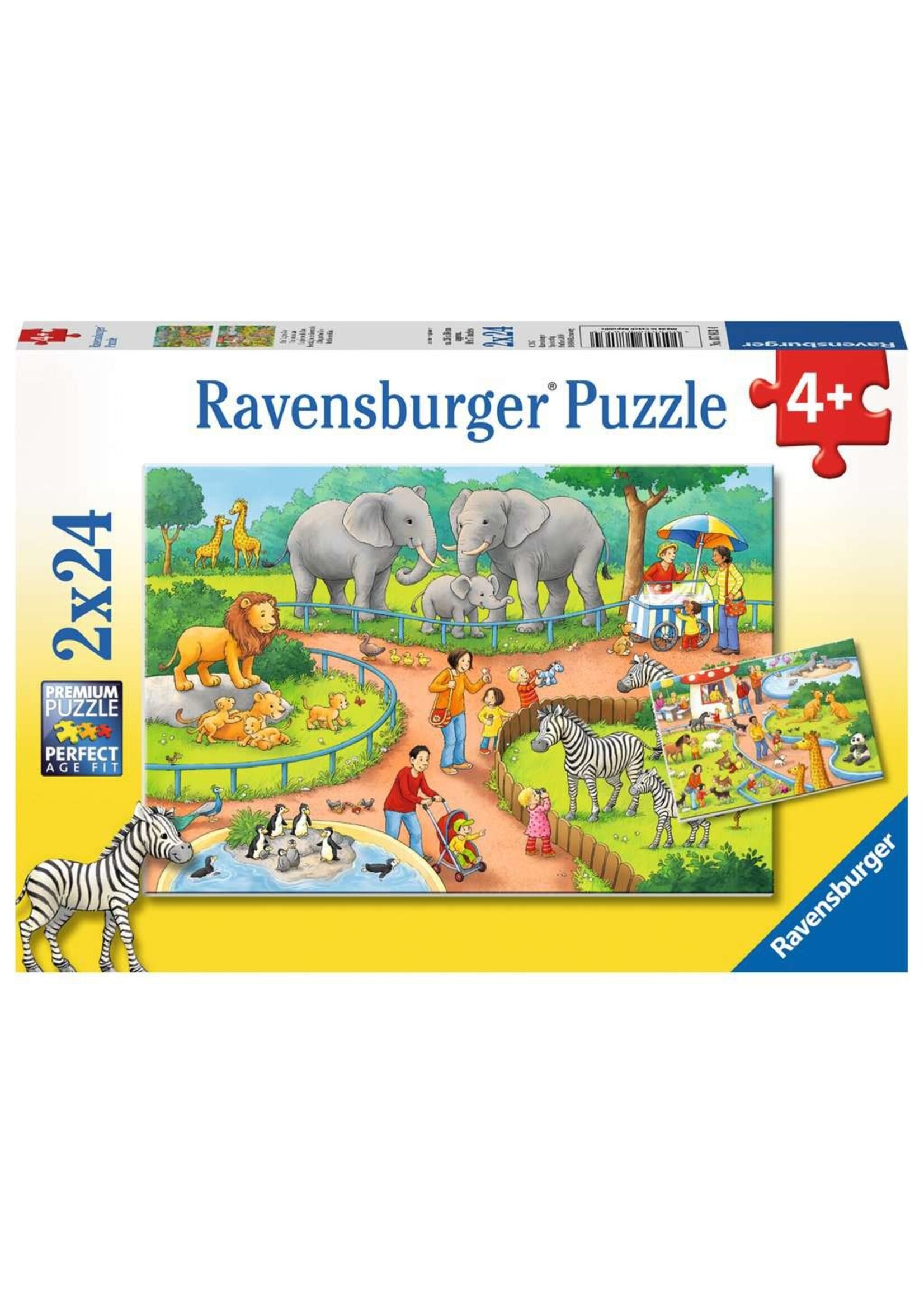 Ravensburger Ravensburger puzzel Een dag in de dierentuin (2x24 stukjes)