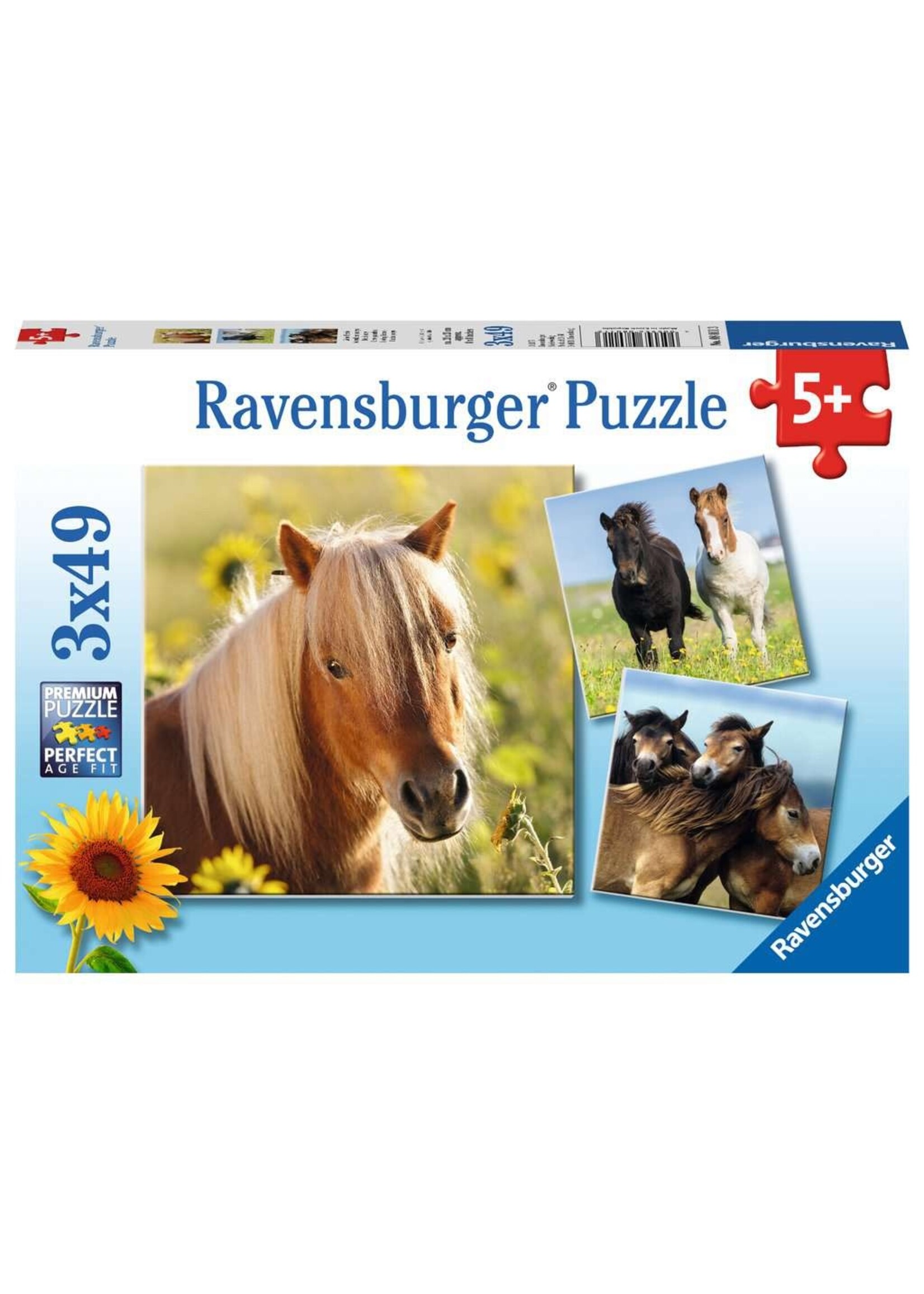 Ravensburger Ravensburger puzzel Schattige pony's (3x 49 stukjes)