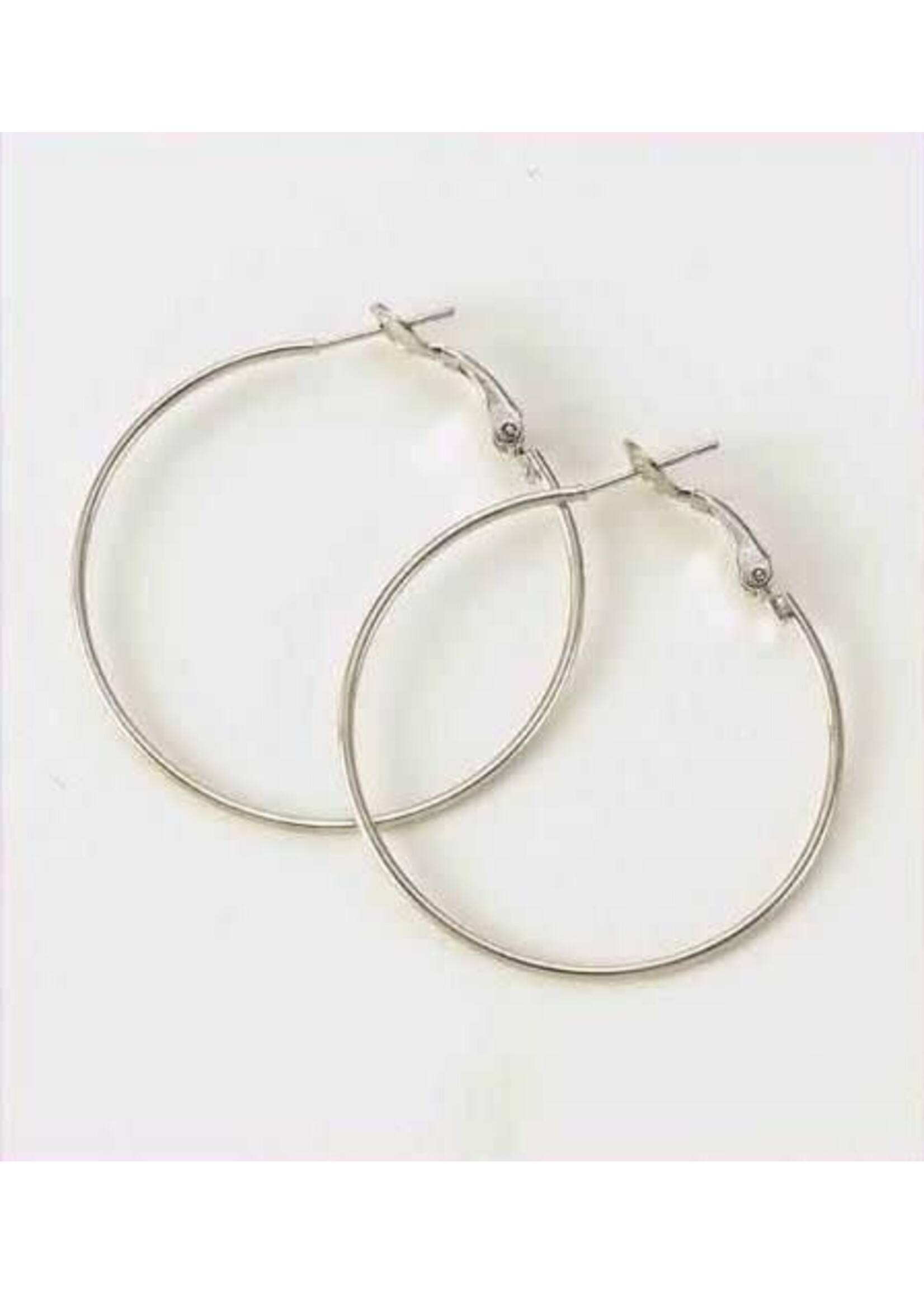 Craftemotions Creole oorring platinum 12x40mm 2 ST