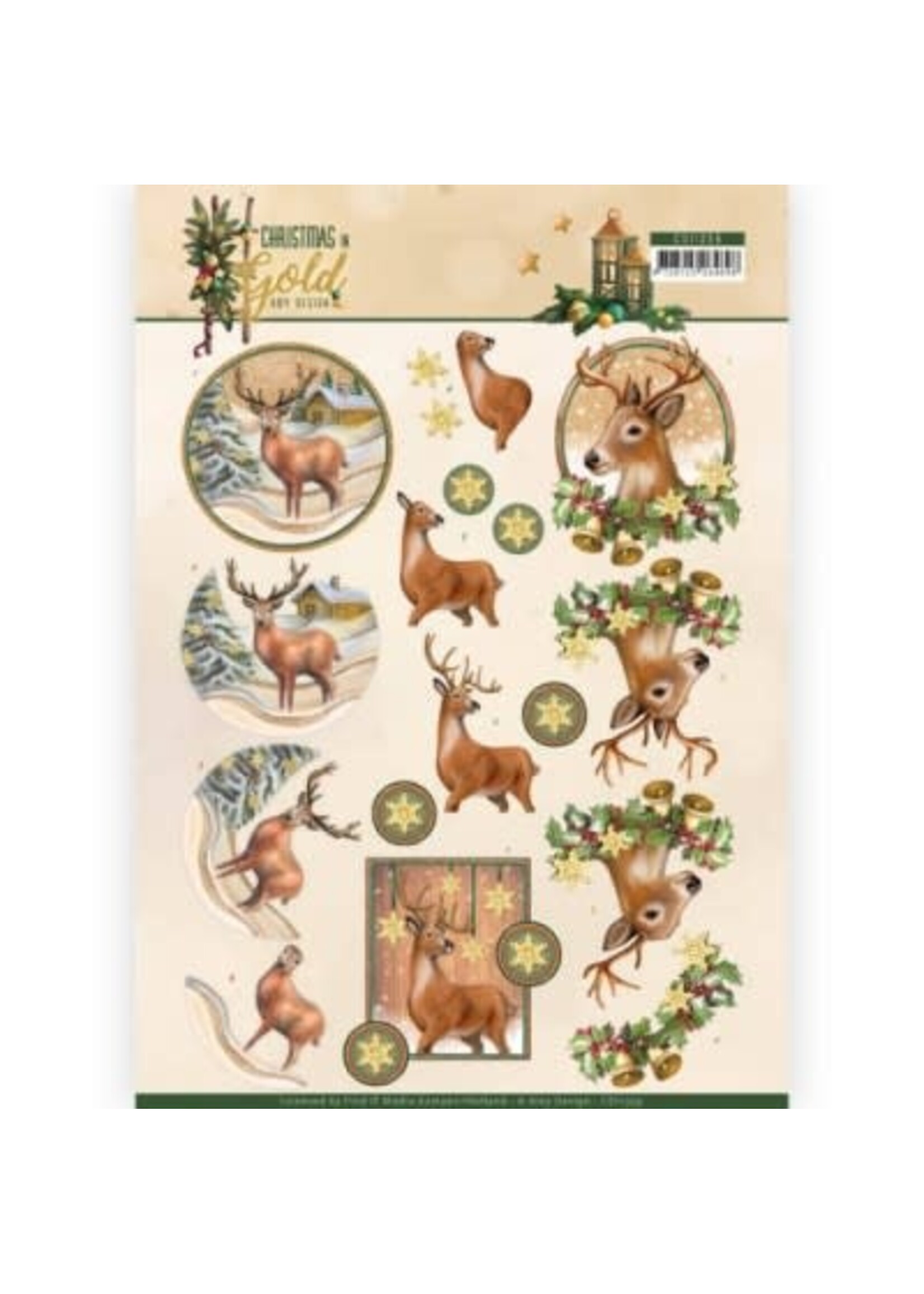 find it Herten En Kerstdecoraties - Christmas In Gold 3D-Knipvel Van Amy Design
