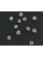 Craftemotions Metalen kralen zilver rond fantasie 15 ST