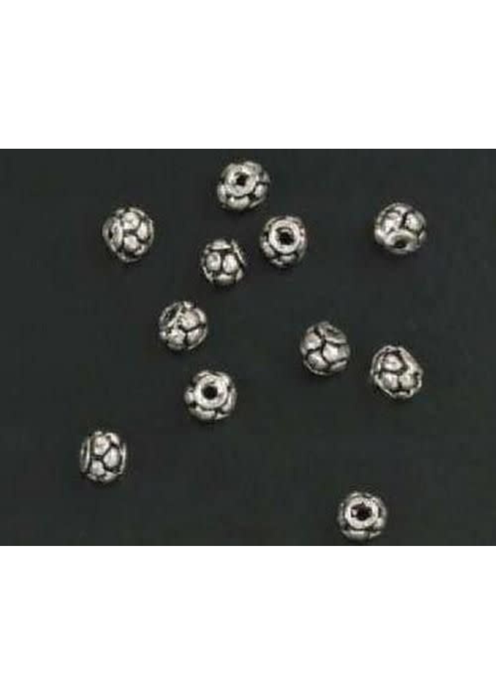 Craftemotions Metalen kralen zilver rond fantasie 15 ST
