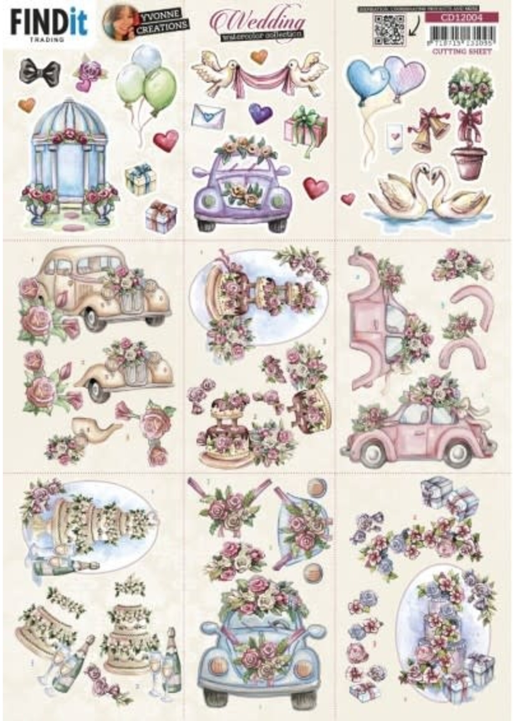 Yvonne Creations 3D Cutting Sheets - Yvonne Creations - Wedding - Mini