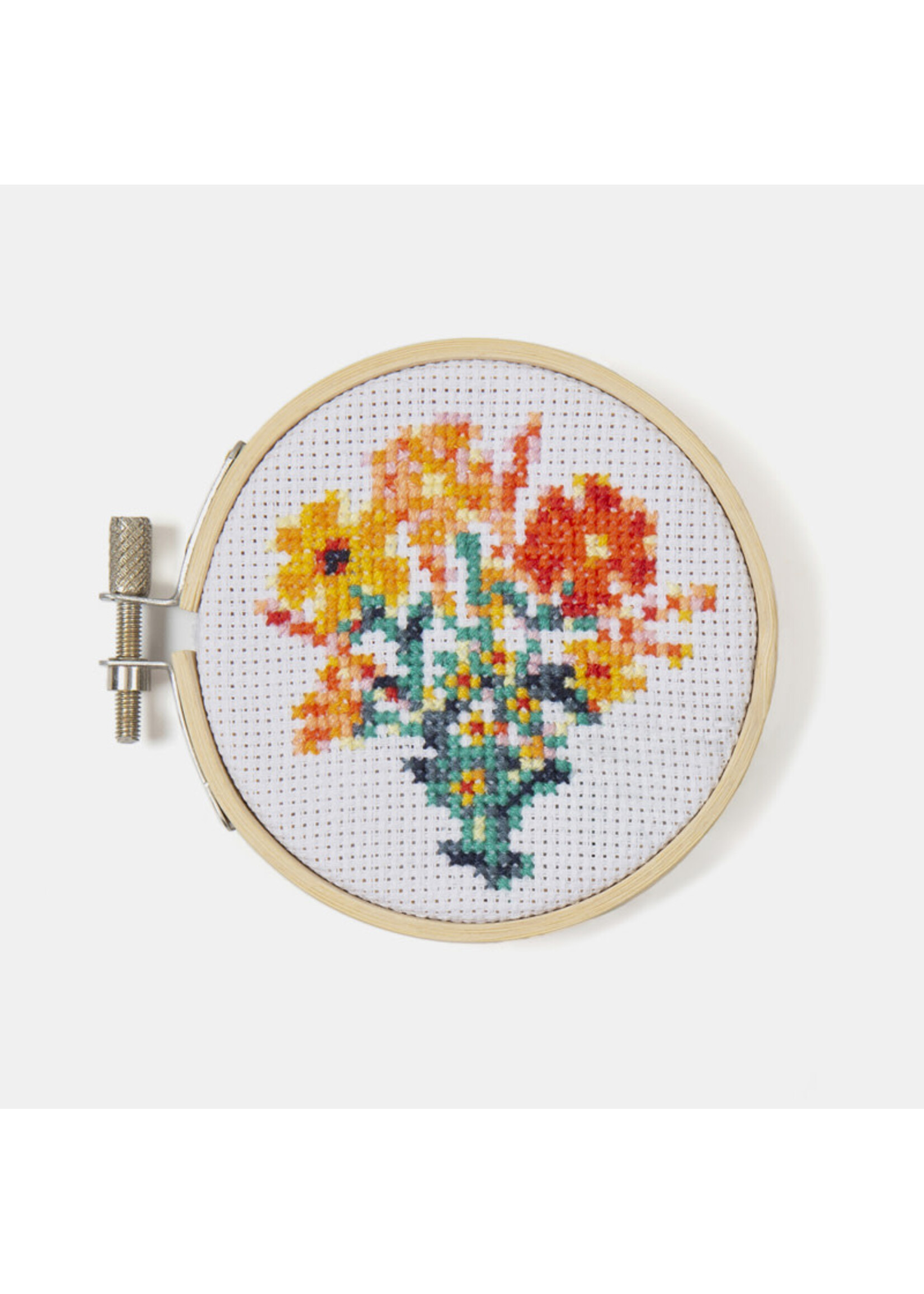 Kikkerland Kikkerland Mini Cross Stitch Borduurset Bloemen