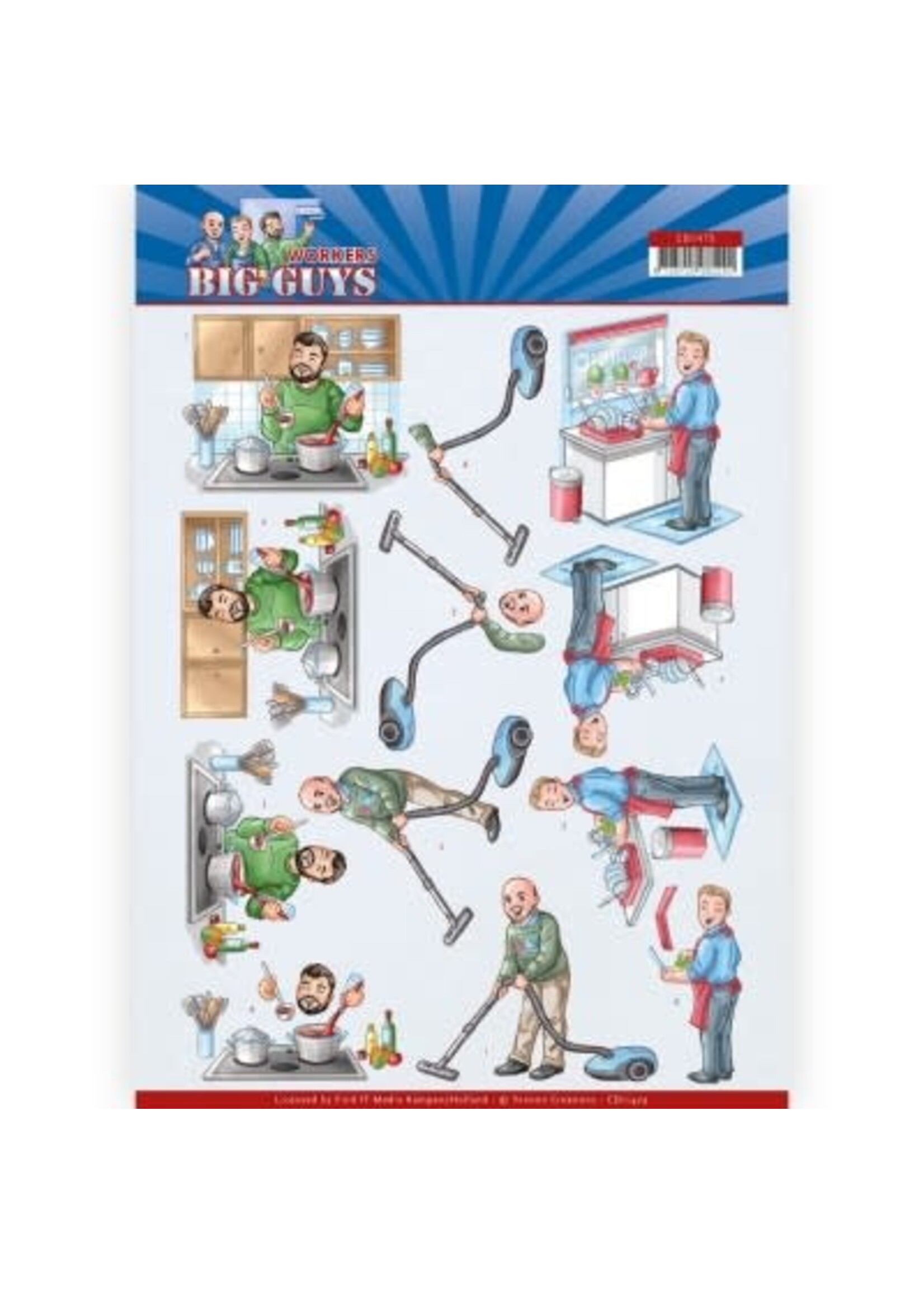 find it Big Cleaning - Workers - Big Guys - 3D Cutting Sheet By Yvonne Creations