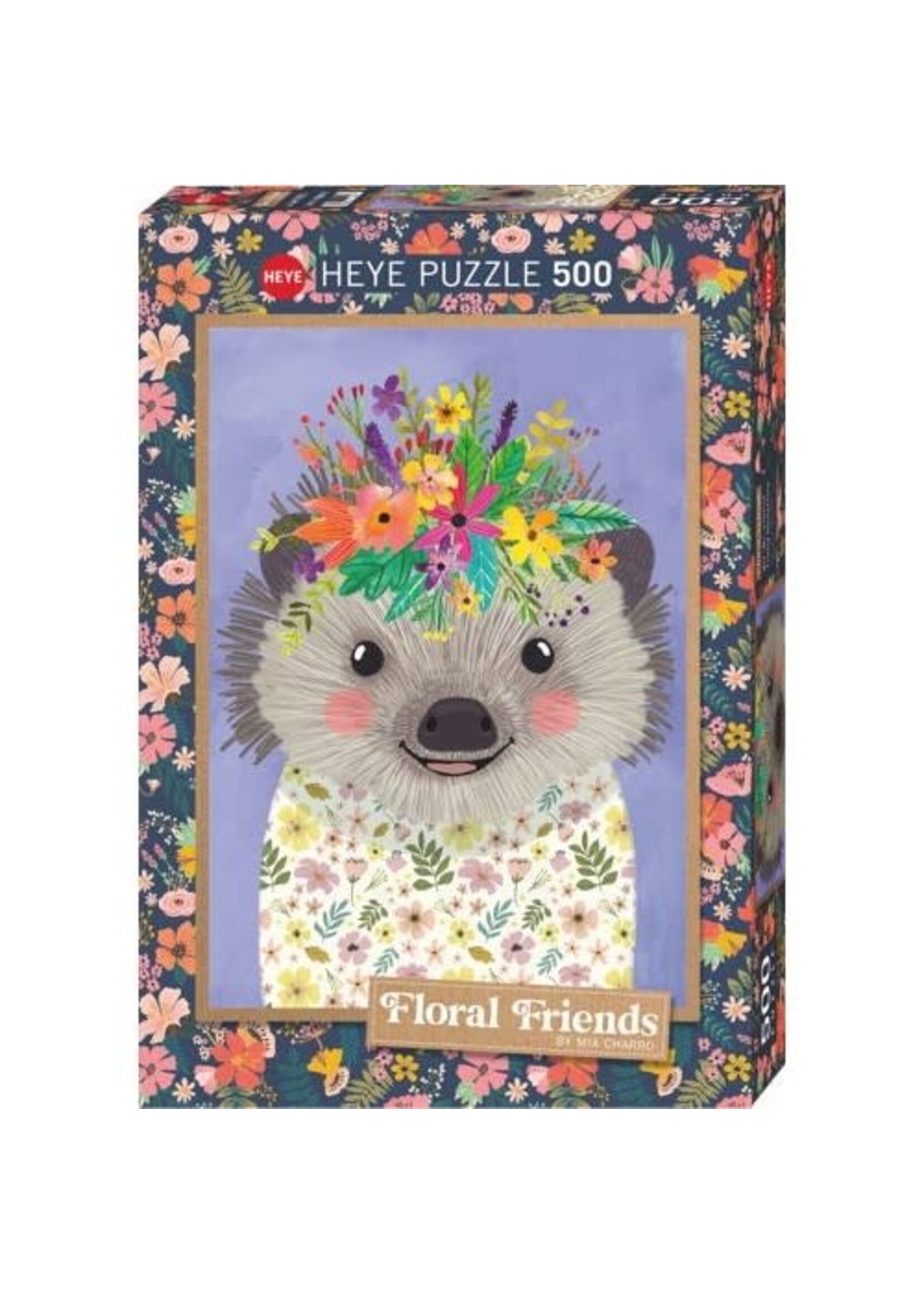 Heye Heye puzzel Floral Friends - Funny Hedgehog (500 stukjes)