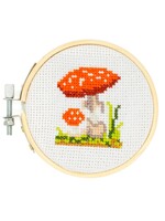 Kikkerland Kikkerland Mini Cross Stitch Borduurset Paddestoel