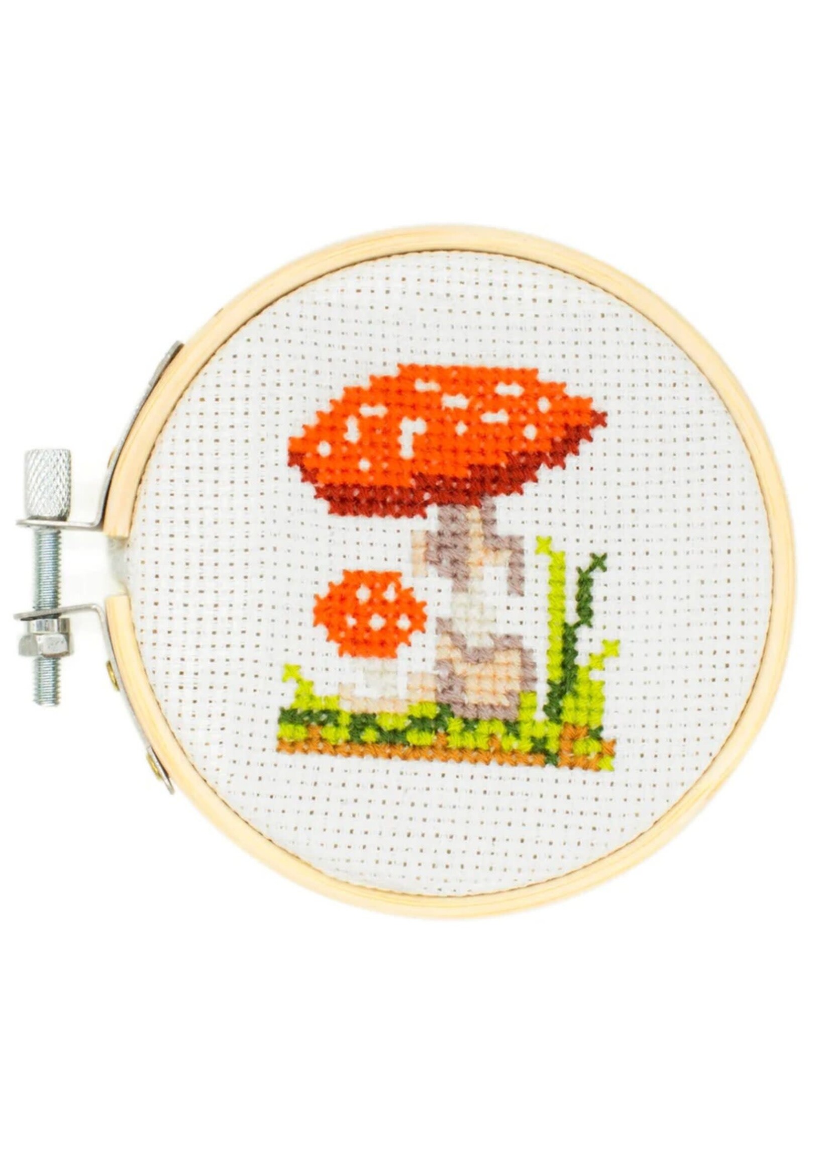 Kikkerland Kikkerland Mini Cross Stitch Borduurset Paddestoel