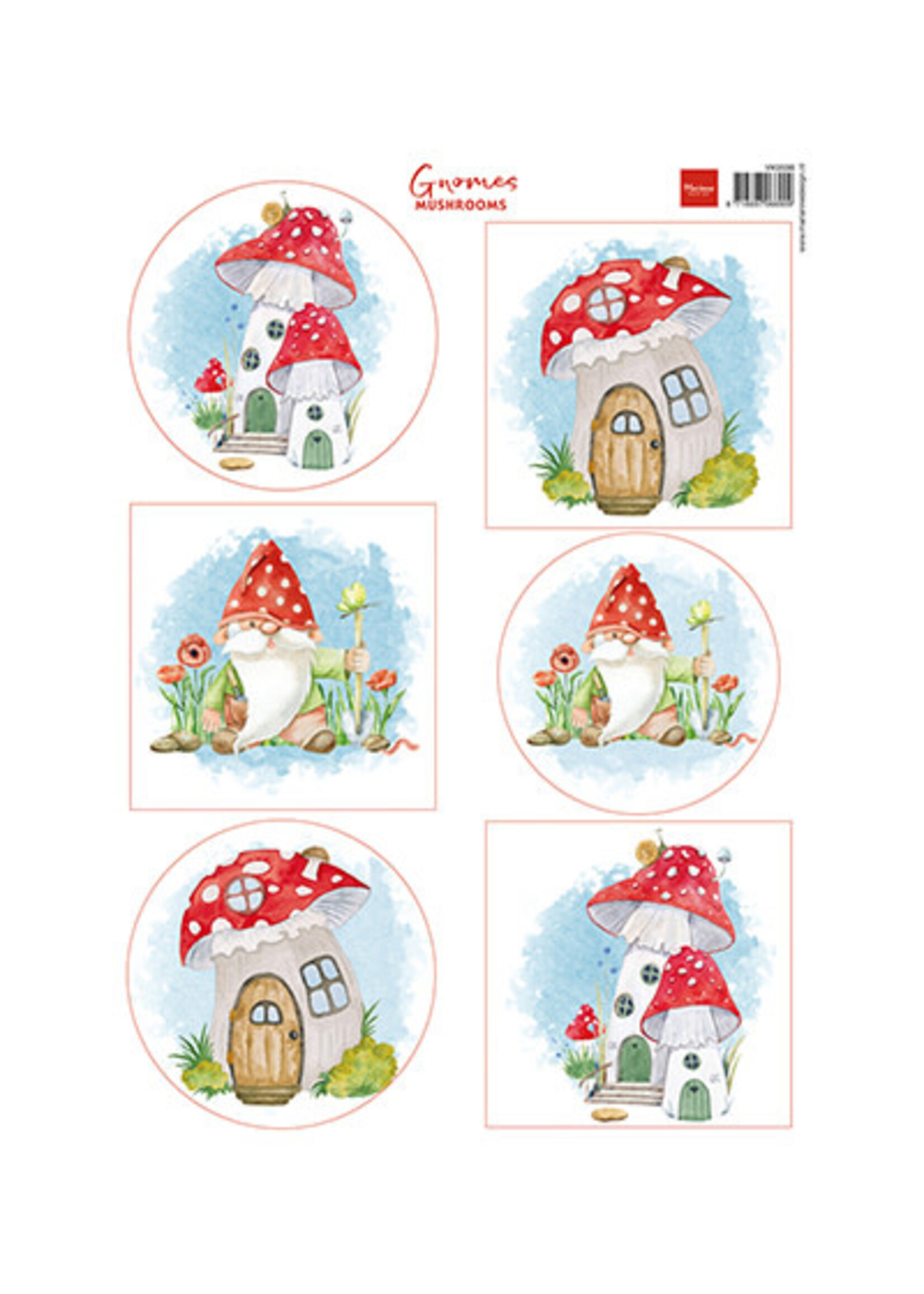 Marianne Design 3D Cutting Sheet - Gnomes mushrooms