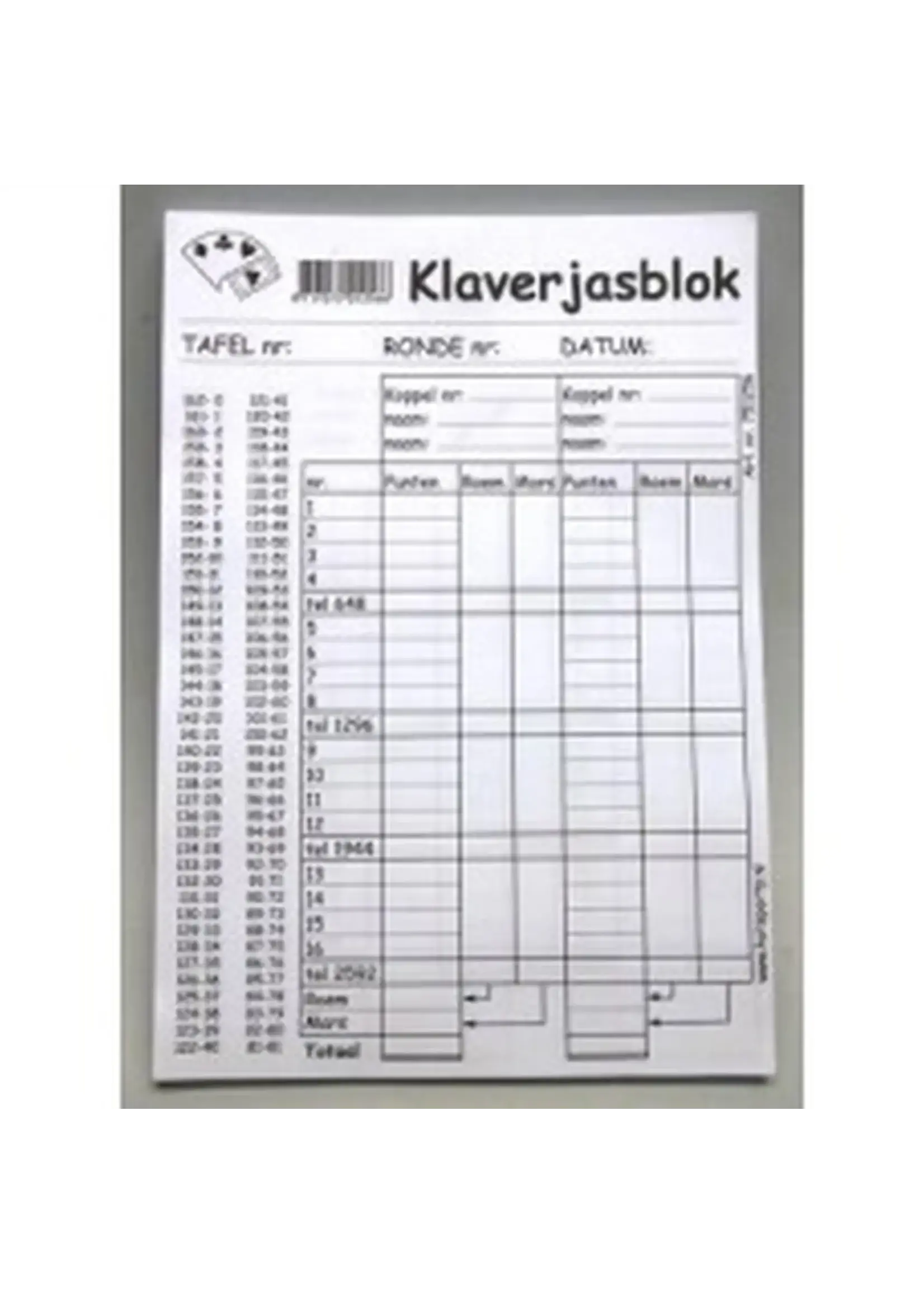 Hotgames Klaverjas scoreblok 100 vel 21x15cm