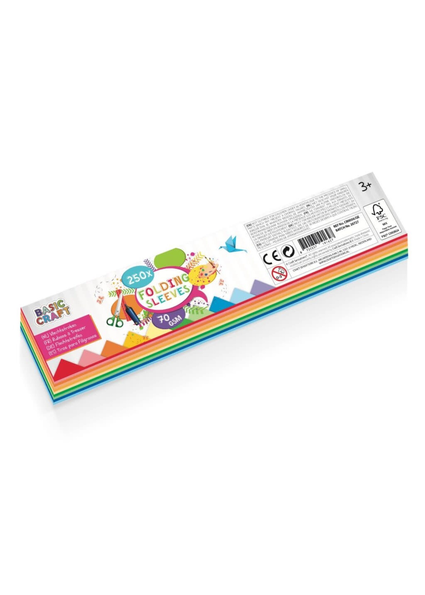 Hobbygroep Vouwblaadjes vlechtstroken  (26 x 5,5 cm, 250 stuks)
