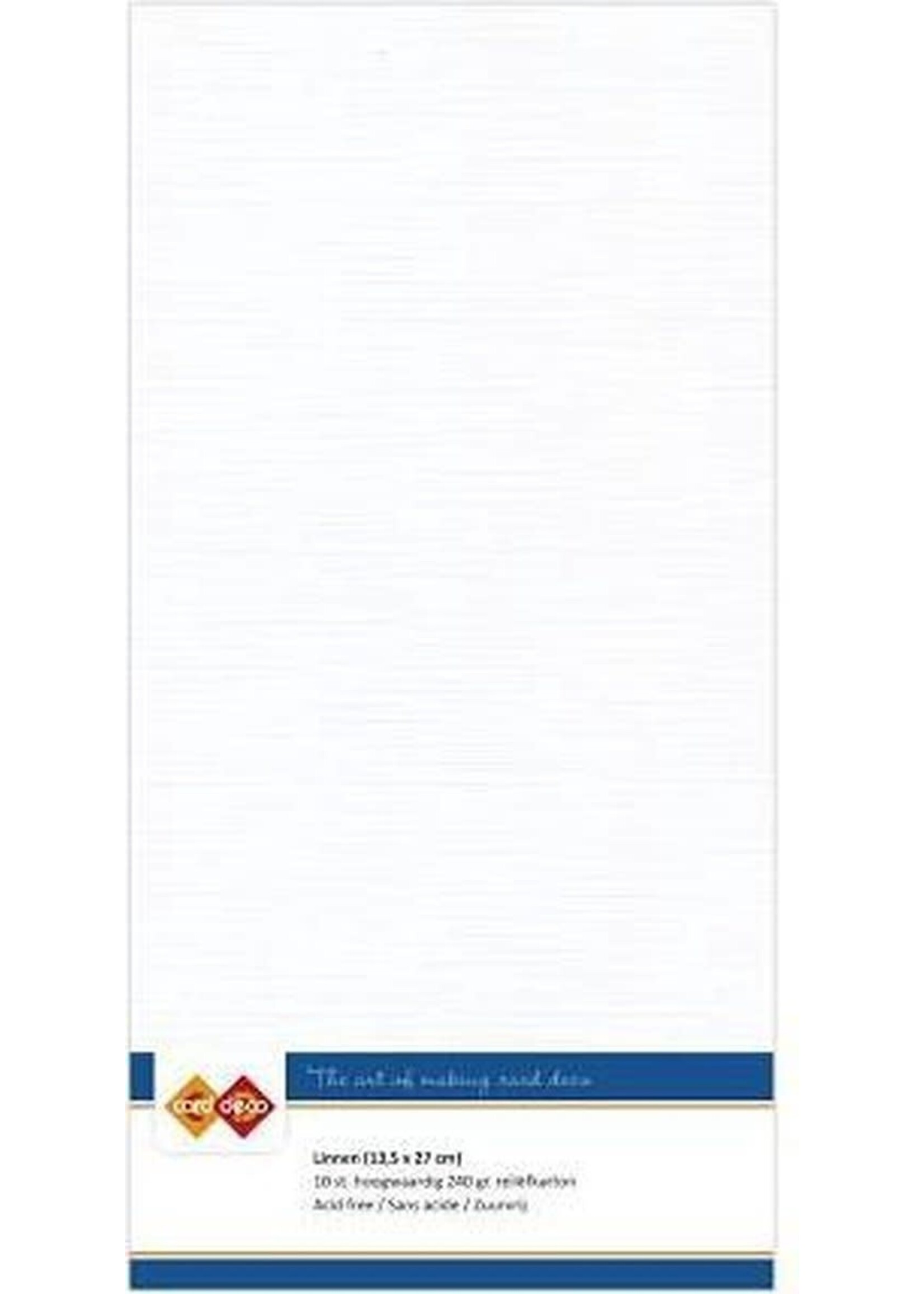 Card deco Linnenkarton - Wit (vierkant)