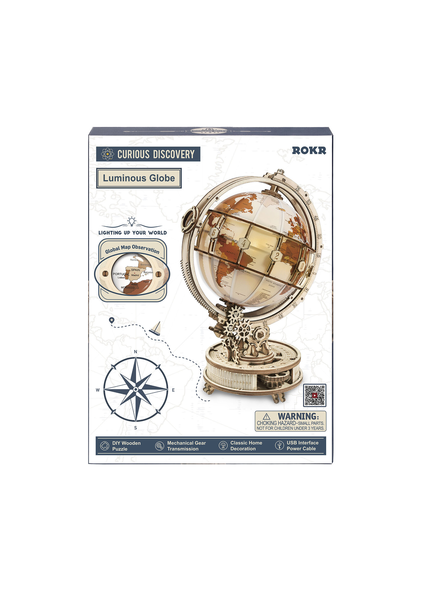 Rolife Robotime - Luminous Globe (houten bouwpakket)
