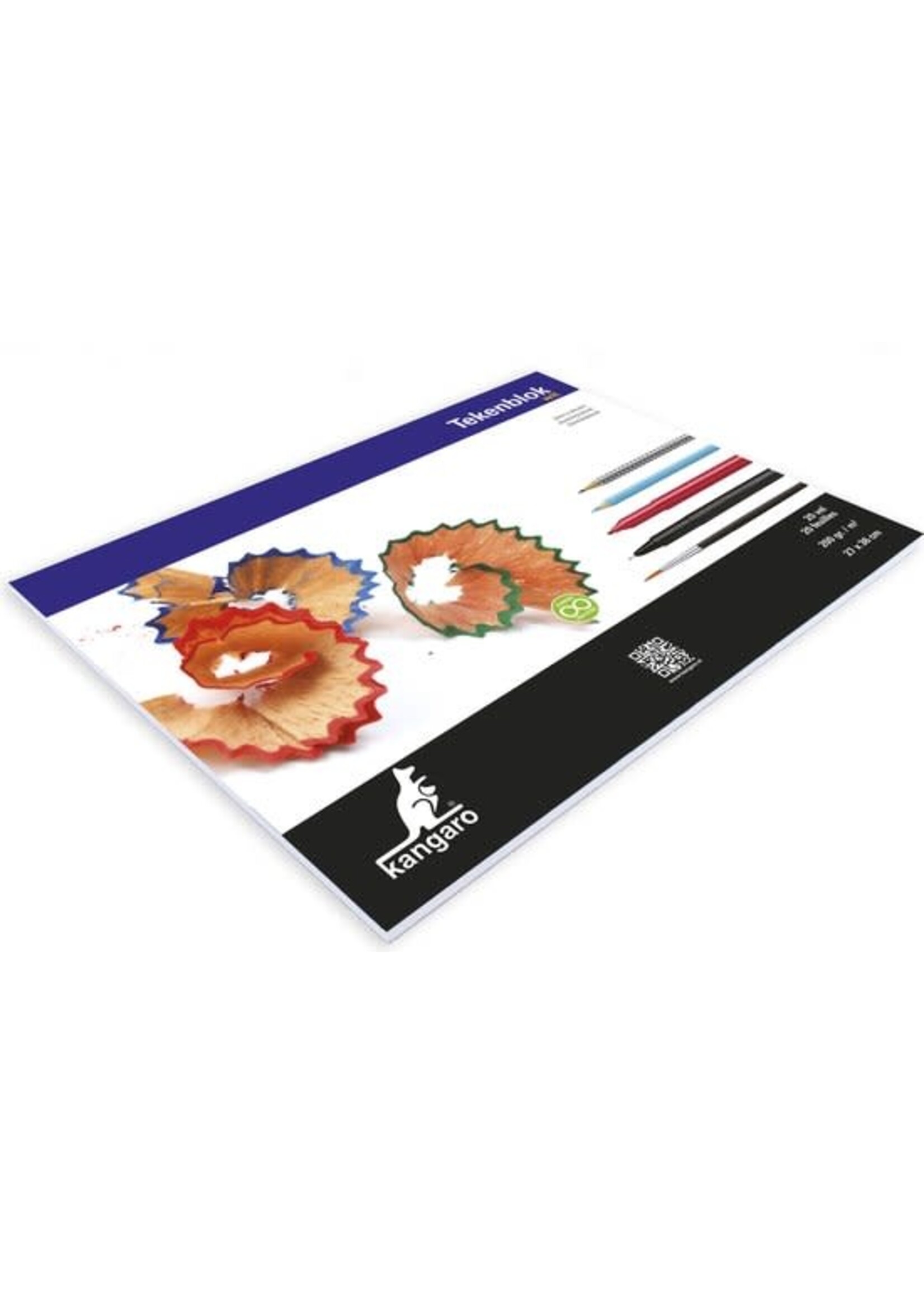 Kangaro Kangaro Tekenblok (270 x 360 mm, wit)