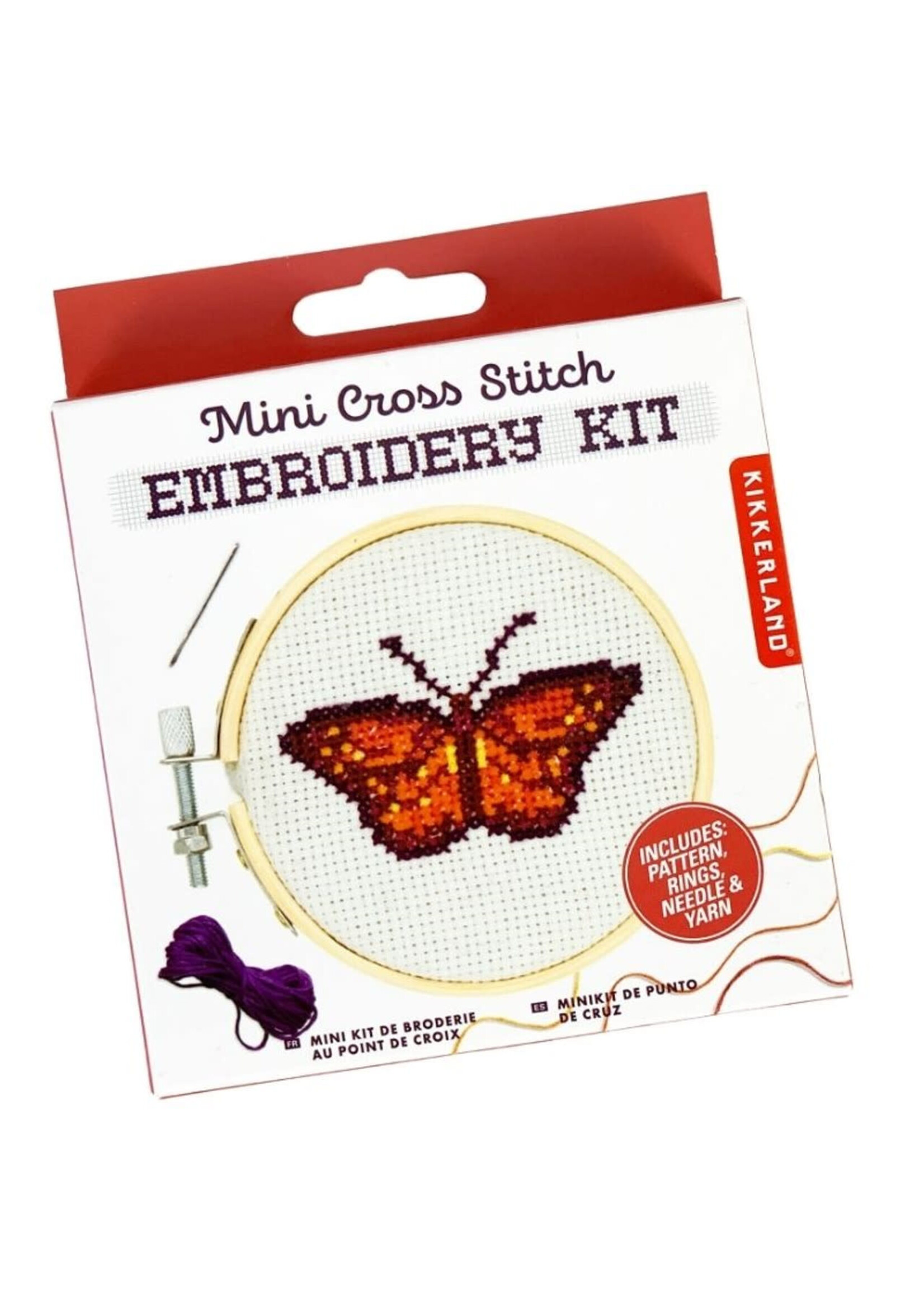 Kikkerland Kikkerland Mini Cross Stitch Borduurset - Vlinder