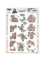 Yvonne Creations 3D Cutting Sheet - Yvonne Creations - Hello World - Playing Teddybear