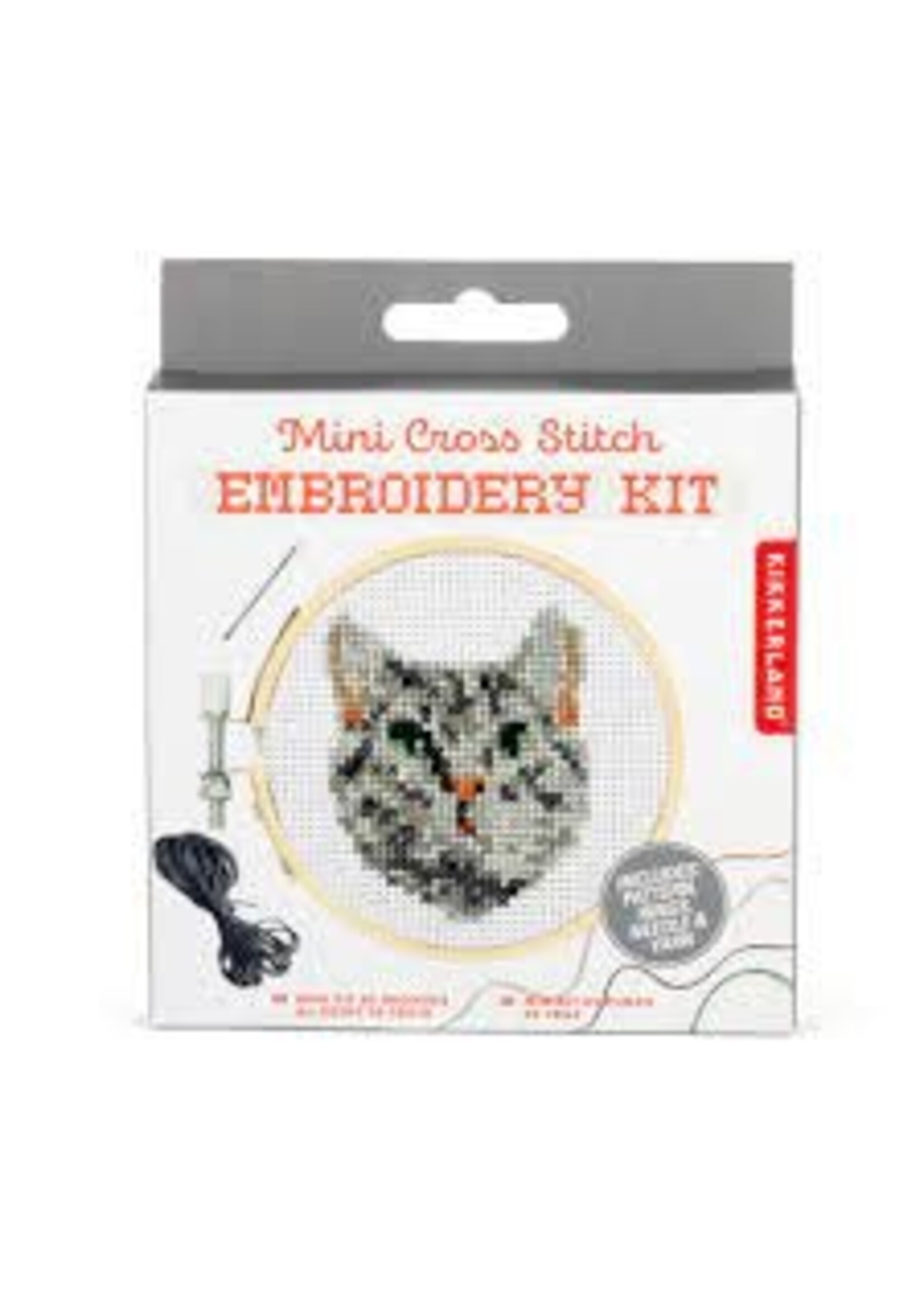 Kikkerland Kikkerland Mini Cross Stitch Borduurset Kat