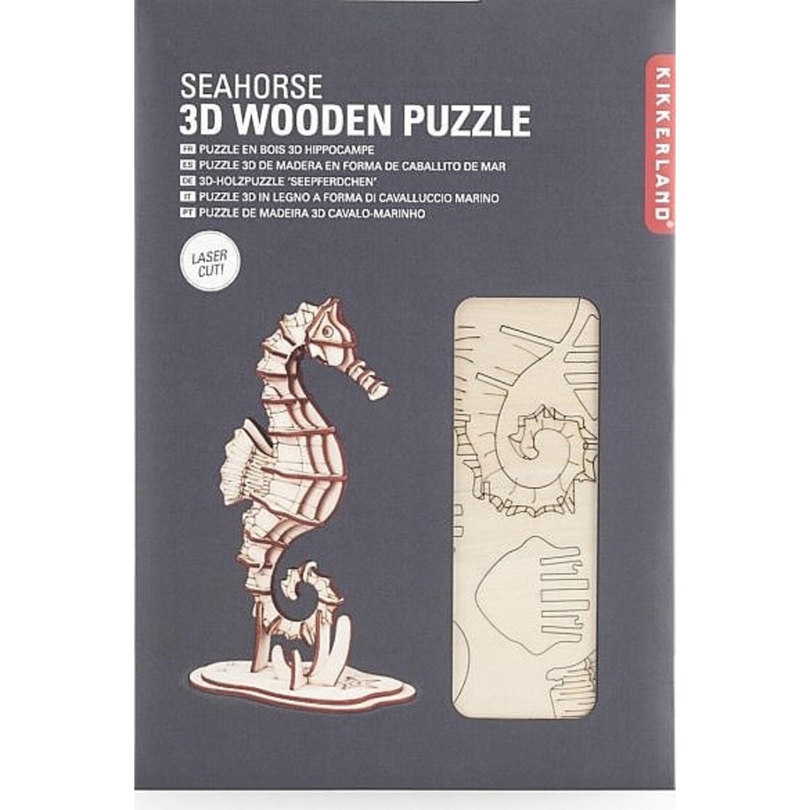 Kikkerland Kikkerland - houten 3D puzzel - Zeepaardje