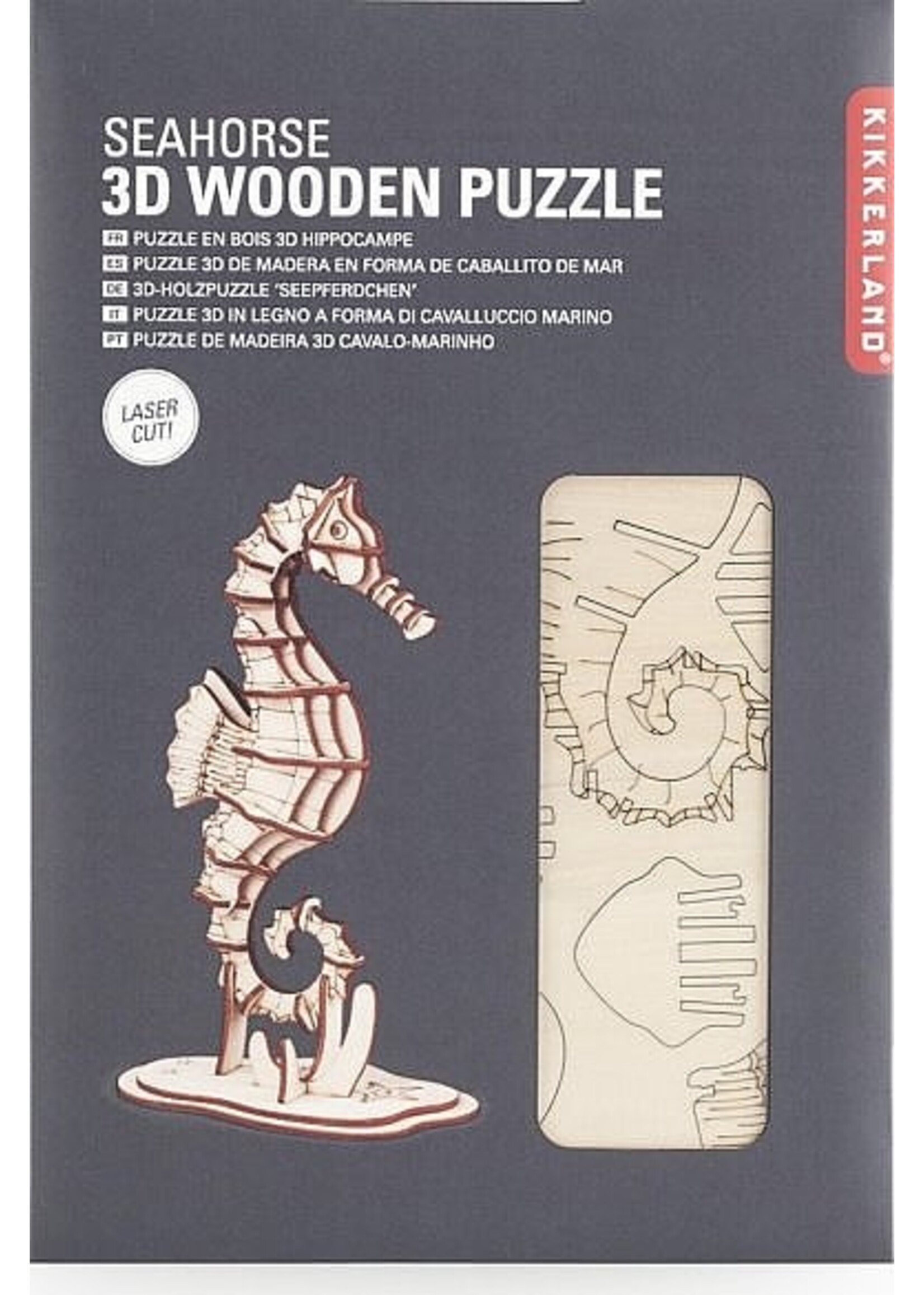 Kikkerland Kikkerland - houten 3D puzzel - Zeepaardje