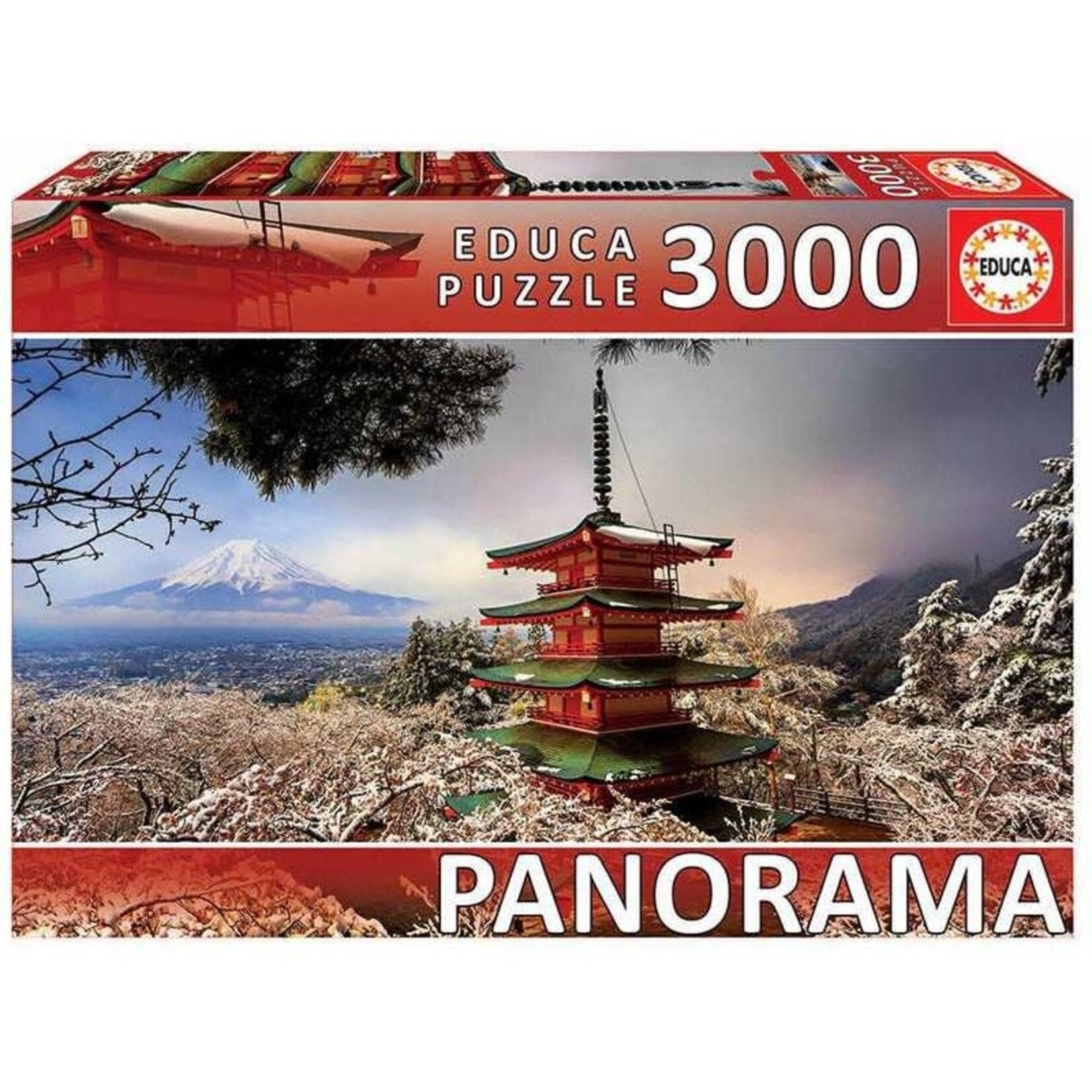 Educa Educa puzzel Mount Fuji and Chureito Pagoda Japan, Panorama (3000 stukjes)