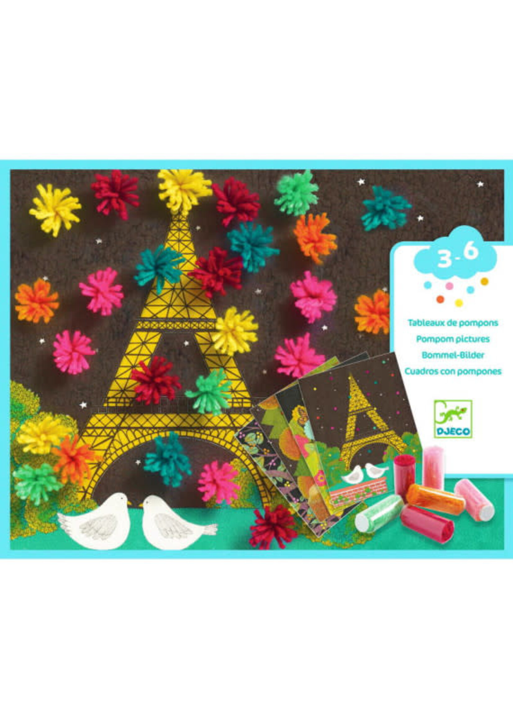 Djeco Djeco 9872 Illustraties met pomponnen - Pomponnenexplosie