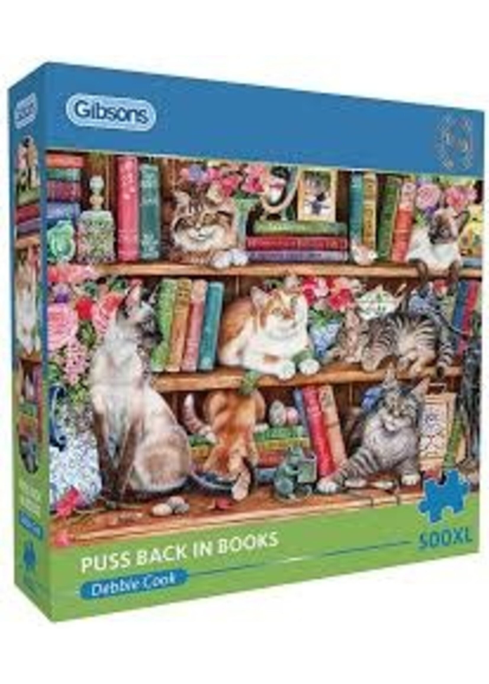 Gibsons Gibsons Puzzel Puss Back in Books (500XL Stukjes)