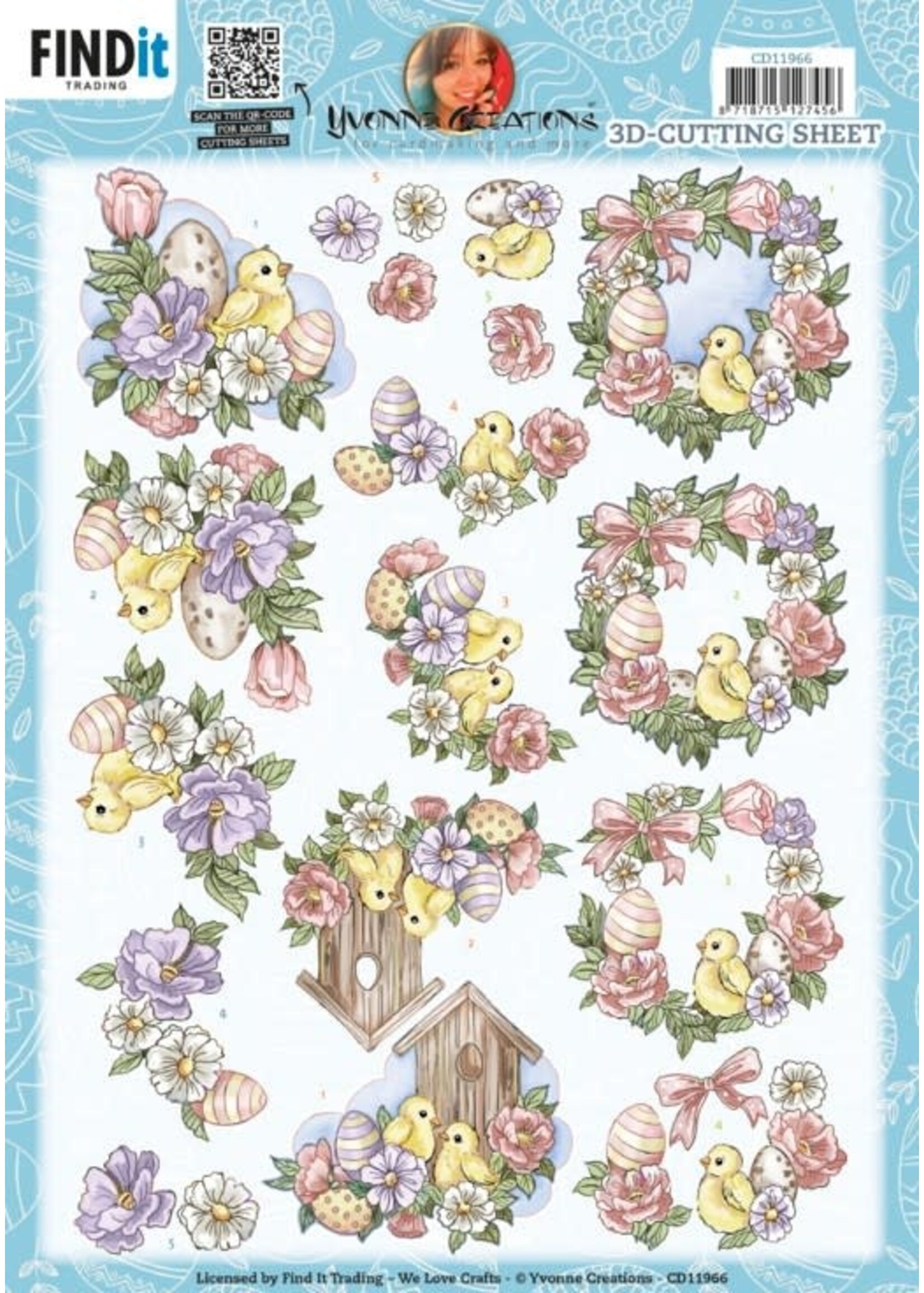 find it 3D cutting sheets Easter chick