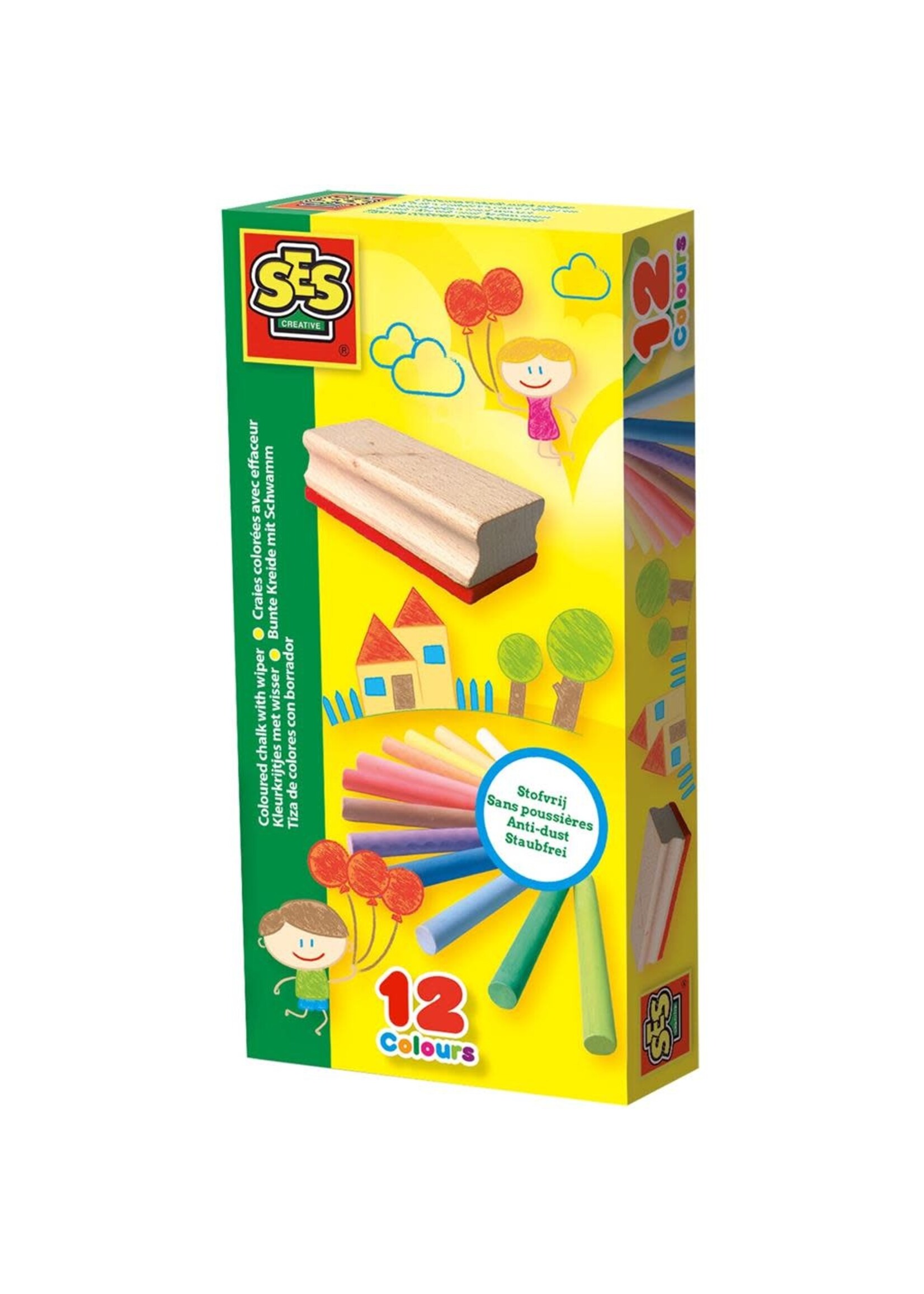 SES SES Kleurkrijtjes met wisser