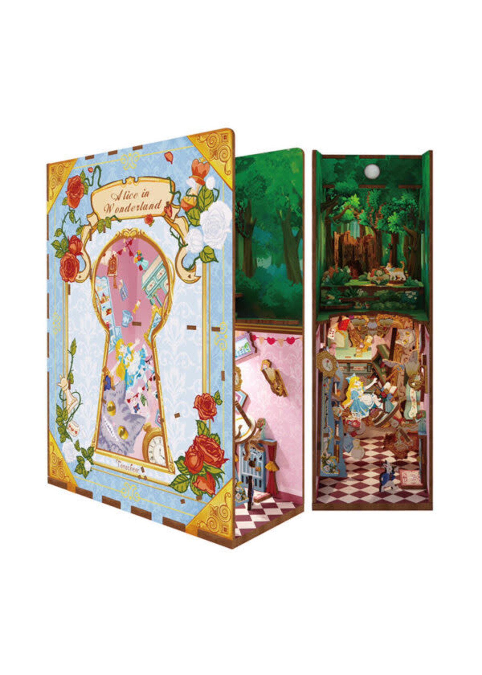 Tonecheer DIY Book Nook Boekensteun Alice in Wonderland