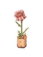 Rowood DIY Houten Bloem Pink Rose