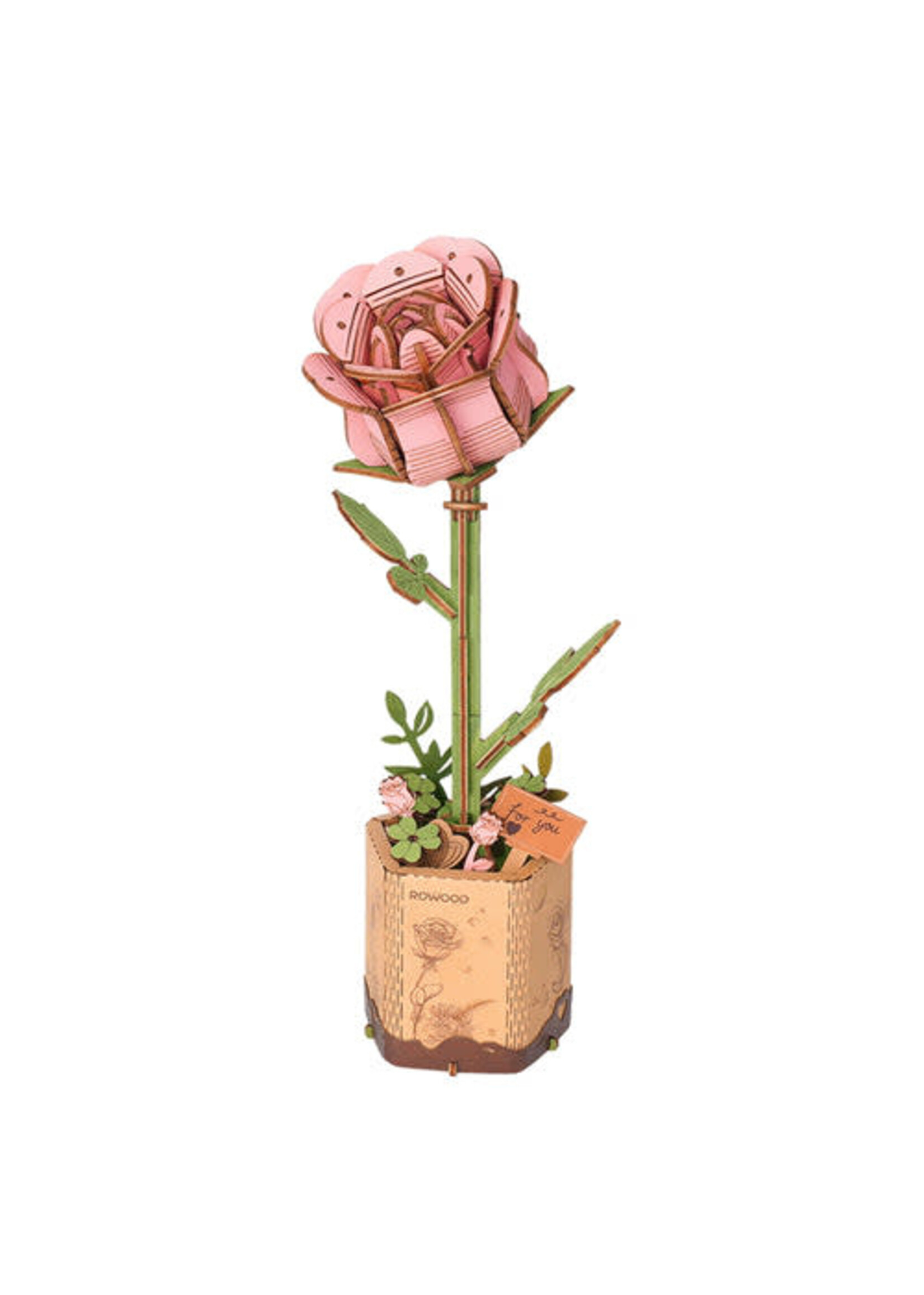 Rowood Rowood DIY Houten Bloem Pink Rose