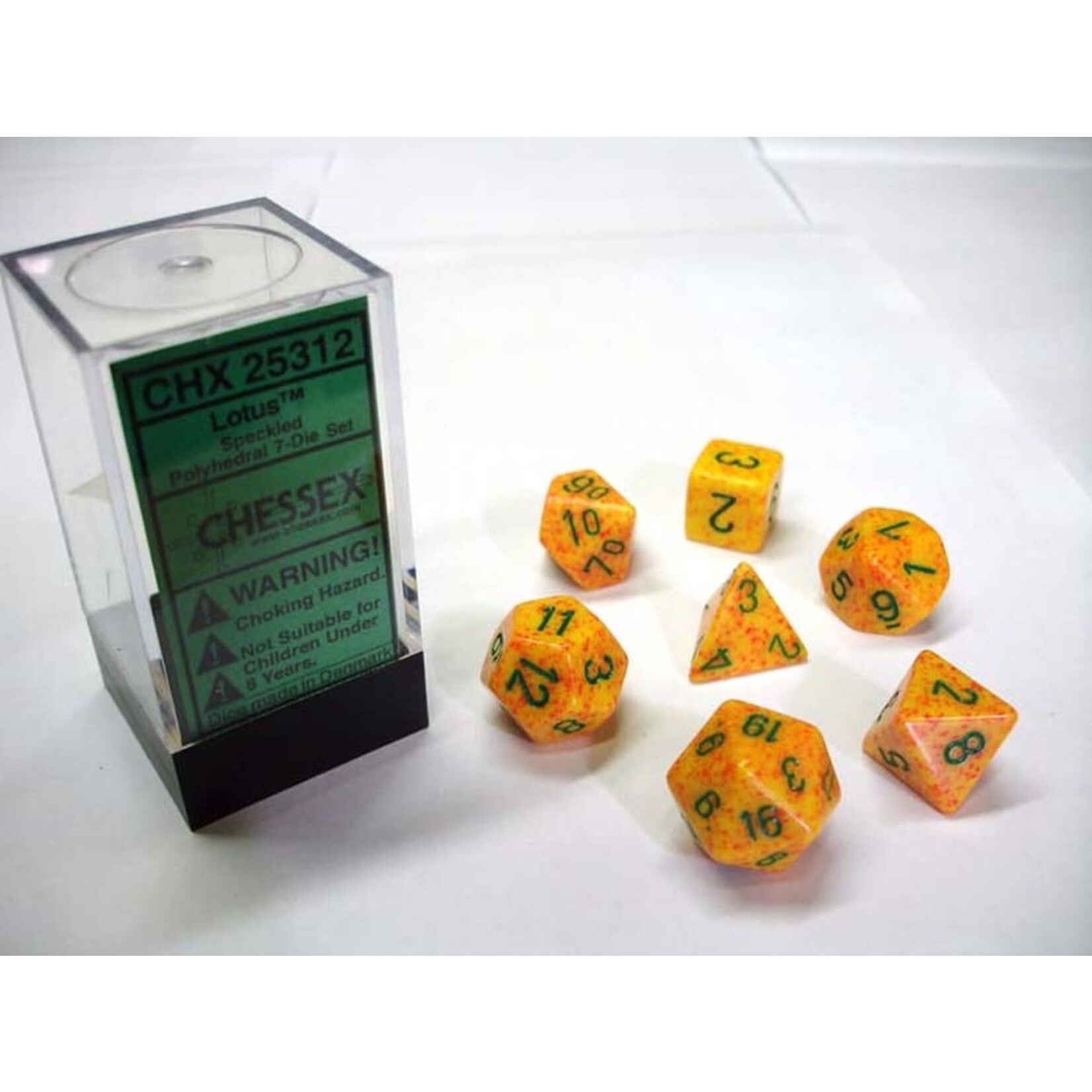 Chessex Chessex 25312 Lotus Speckled Polydice Dobbelsteen assortiment