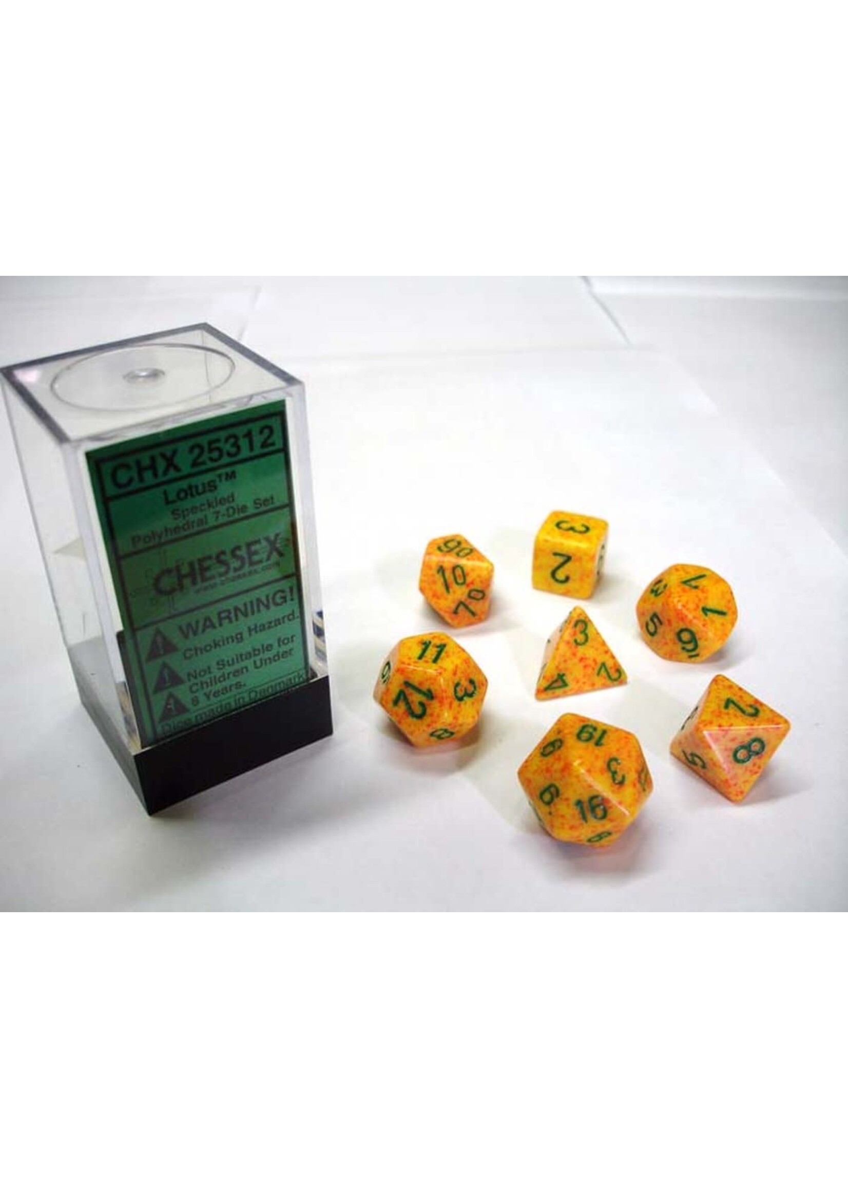 Chessex Chessex 25312 Lotus Speckled Polydice Dobbelsteen assortiment