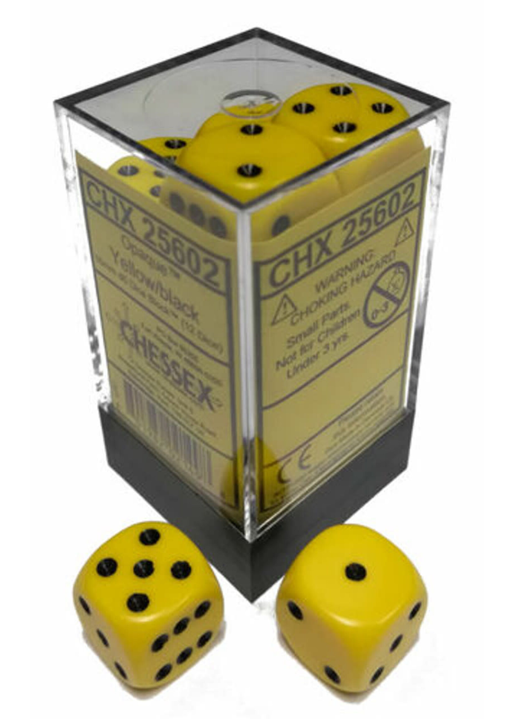 Chessex Dobbelsteen geel 16 mm (per stuk)