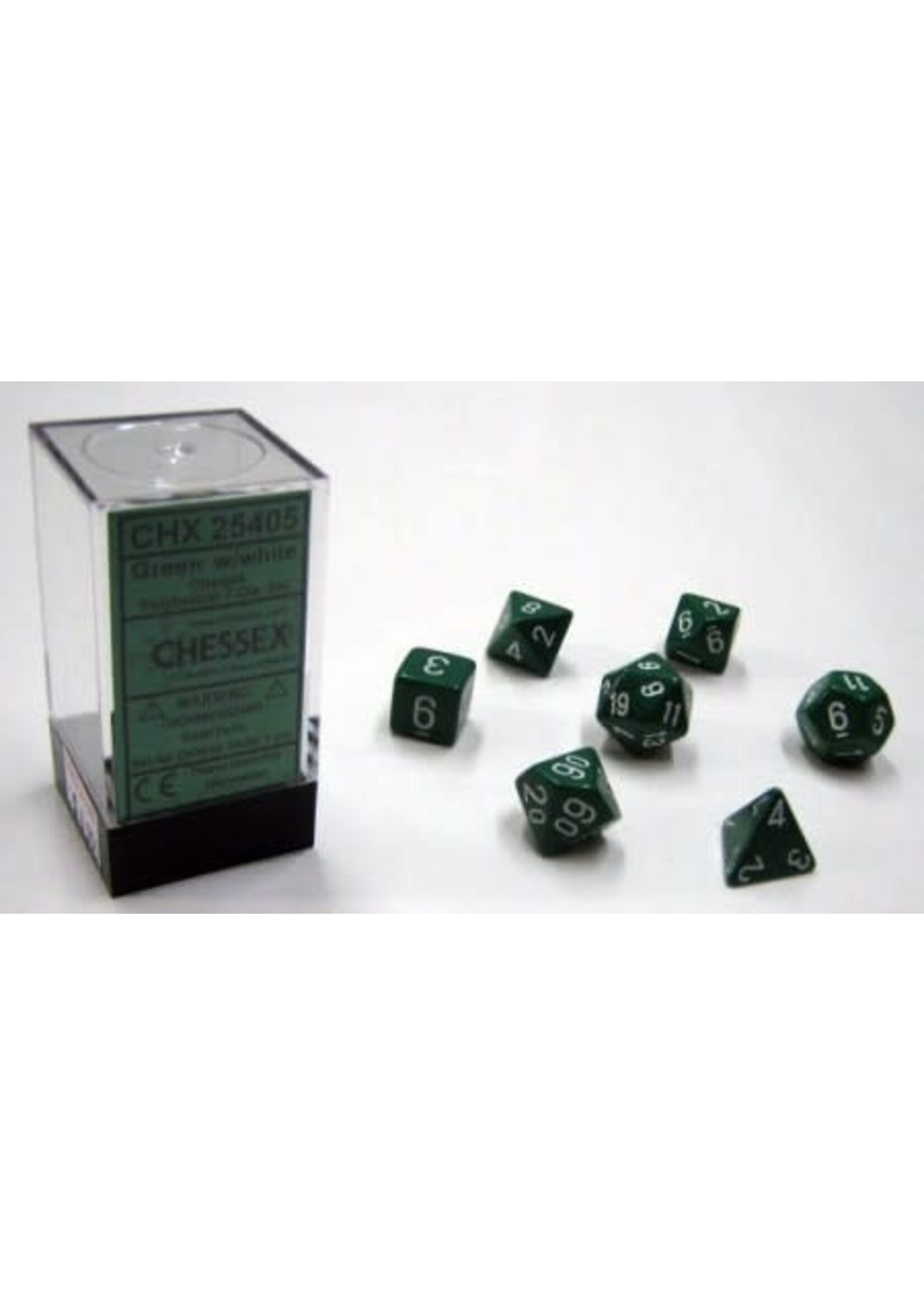 Chessex Chessex Polydice Dobbelstenen ass. Groen/Wit
