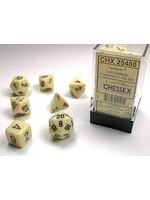 Chessex Chessex  Ivoor/Zwart dobbelstenen Polydice ass.
