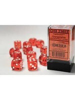 Chessex Dobbelsteen D6 oranje doorzichtig (per stuk)