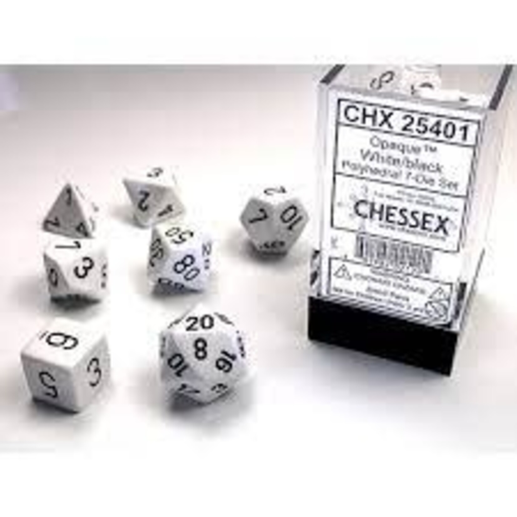 Chessex Chessex Dobbelstenen Wit/zwart Polydice Ass.