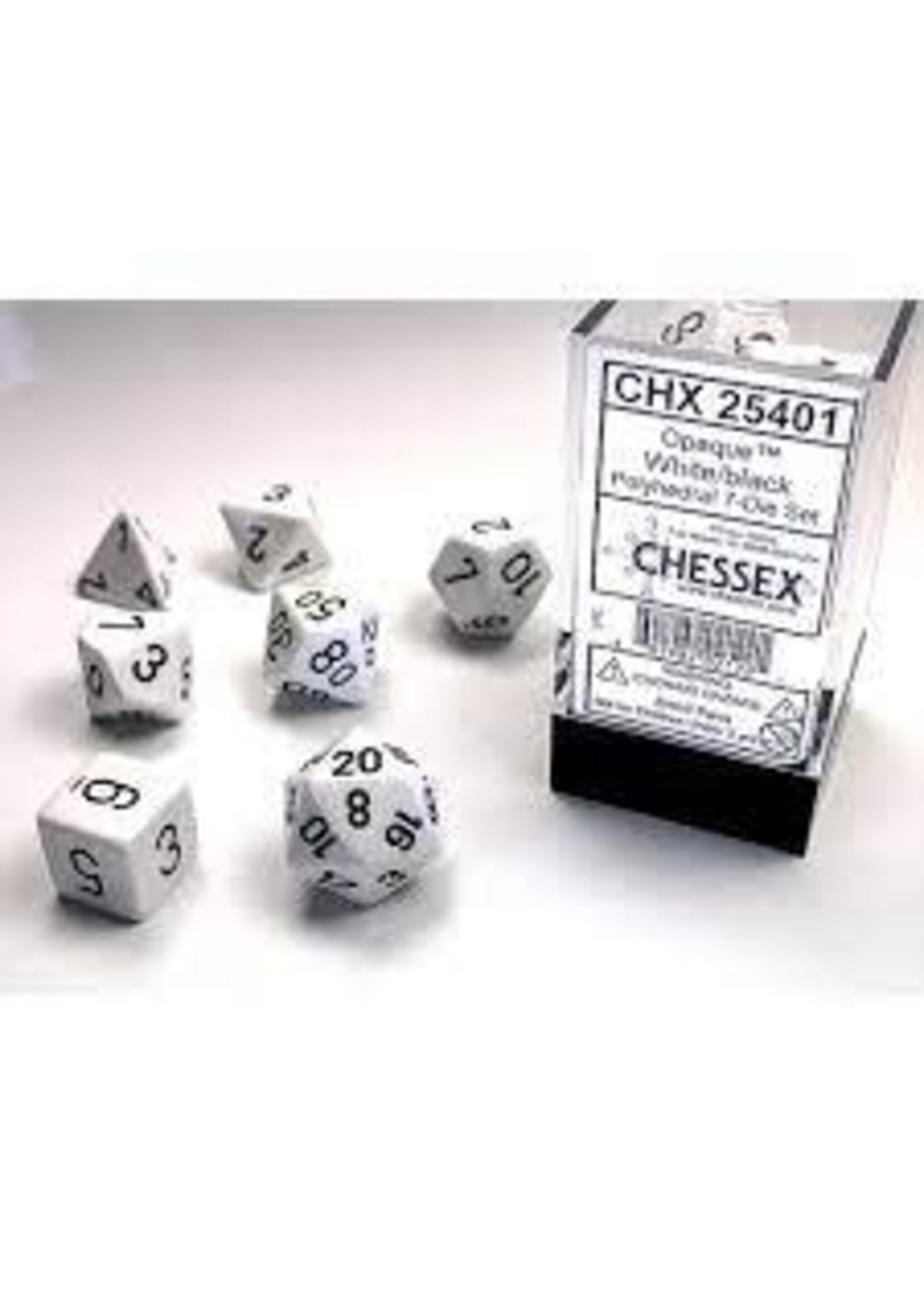 Chessex Chessex Dobbelstenen Wit/zwart Polydice (set)