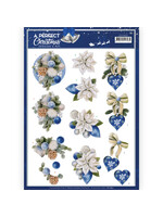 Jeanine's Art 3D Cutting Sheet - Jeanine's Art - A Perfect Christmas - Blue Christmas Flowers