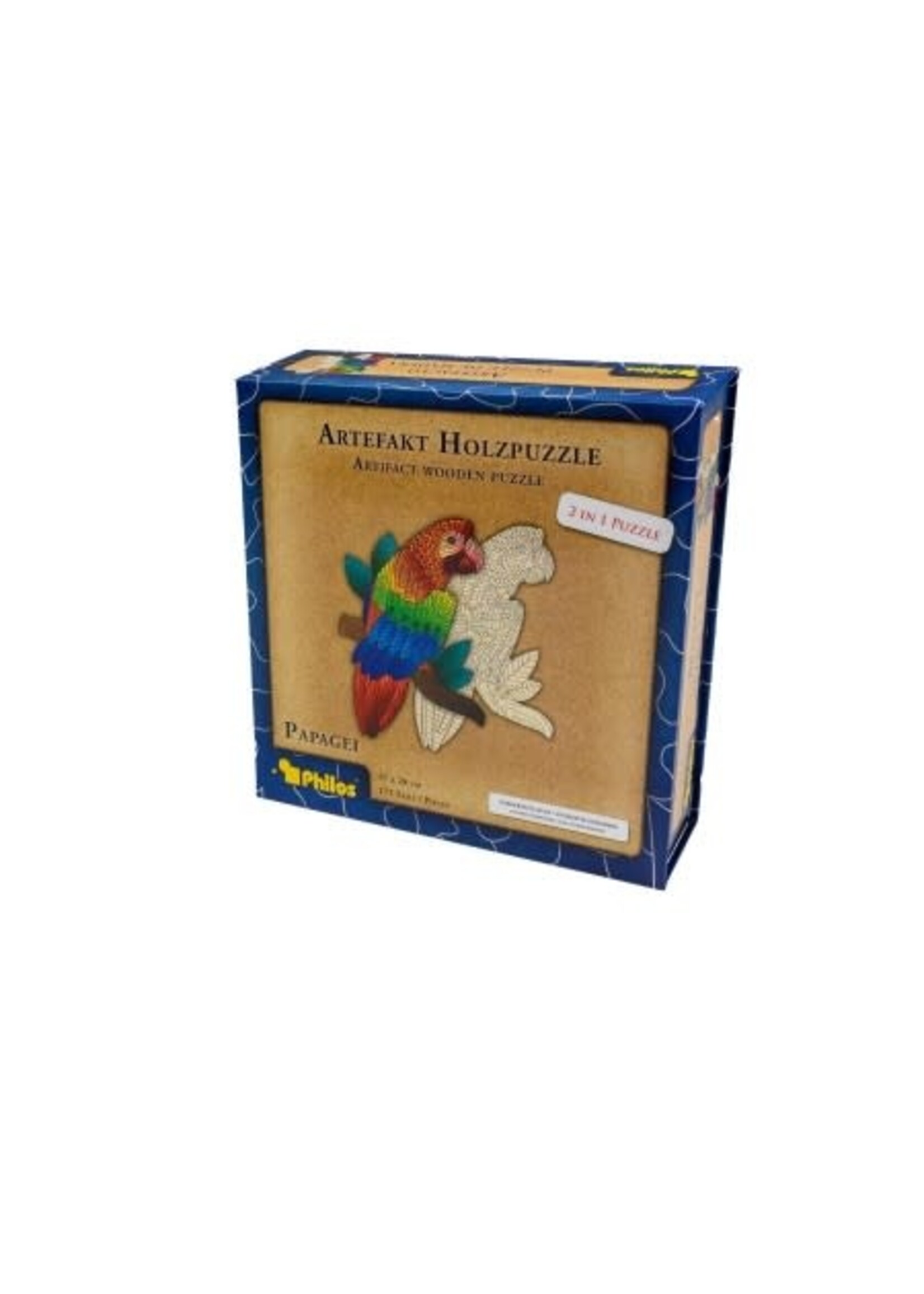 Philos Philos Artefact Houten Puzzel 2 in 1 Papegaai