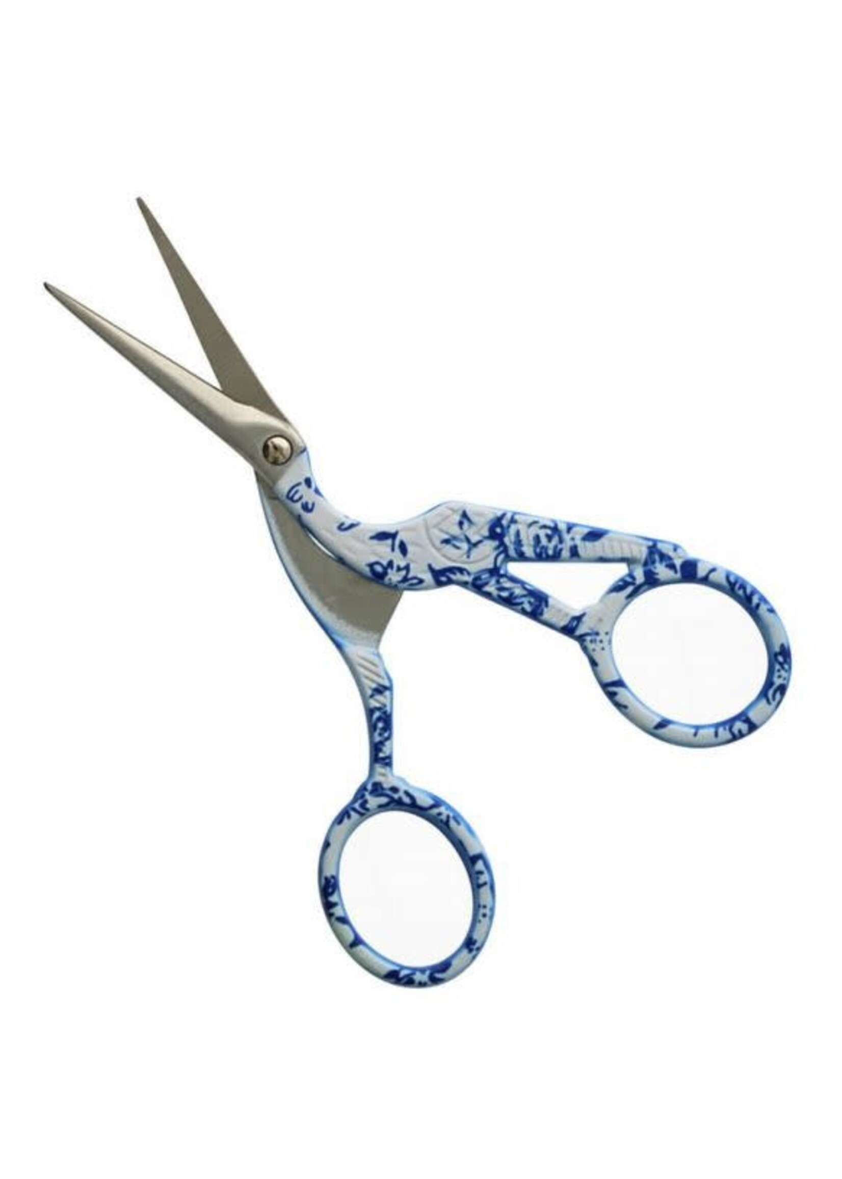 Opry Borduurschaar ooievaar 11,5cm blauw-wit