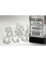 Chessex Dobbelsteen D6 helder doorzichtig 16mm (per stuk)