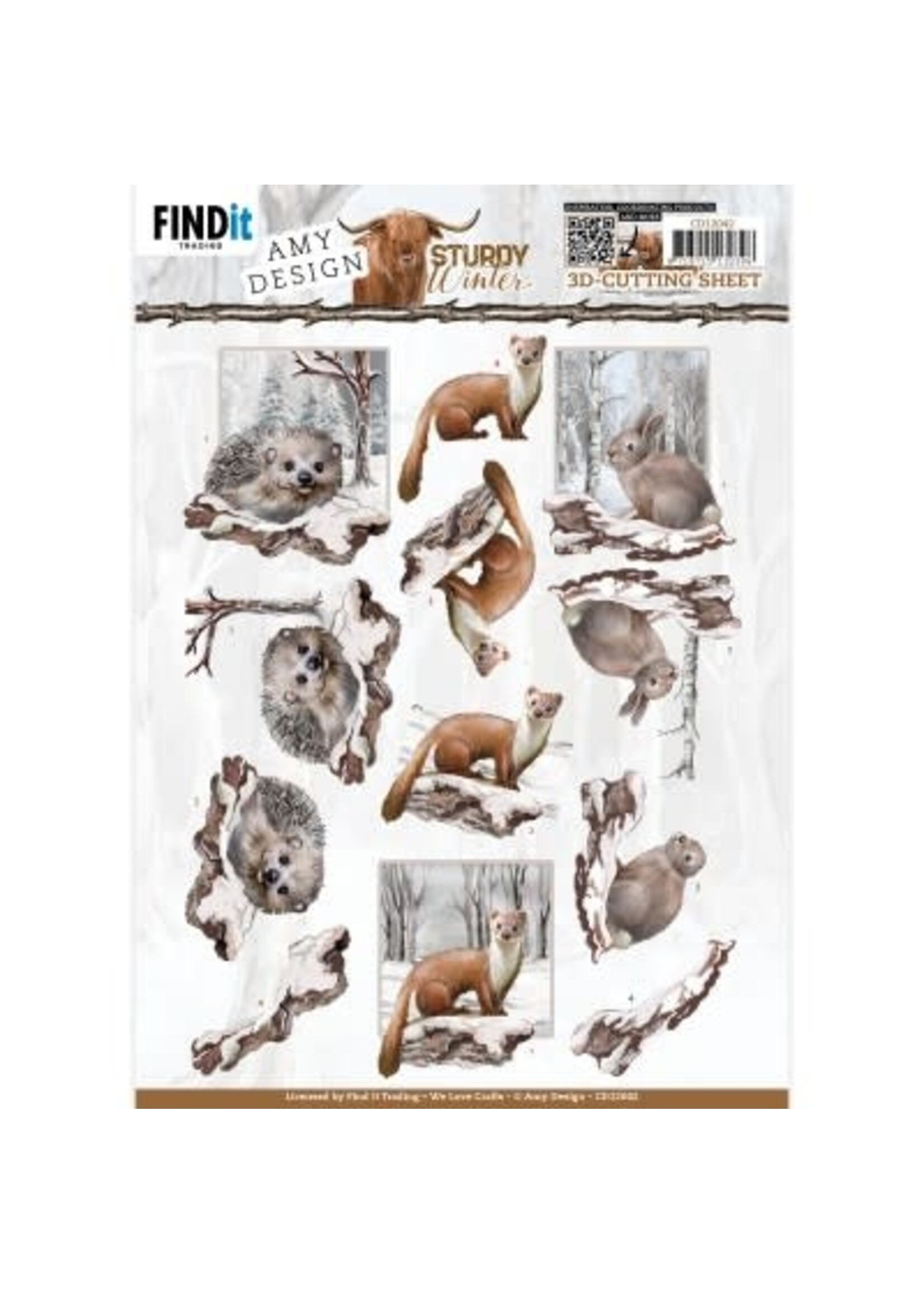 find it 3D Cutting Sheet - Amy Design - Sturdy Winter - Hedgehog