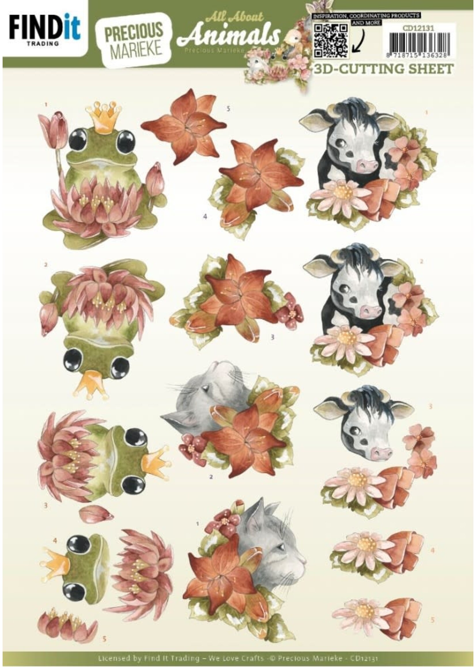 find it 3D Cutting Sheets - Precious Marieke - All About Animals - All About Orange