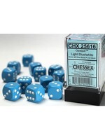 Chessex Dobbelsteen D6 lichtblauw 16 mm (per stuk)