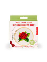 Kikkerland Kikkerland Mini Cross Stitch Borduurset Roos