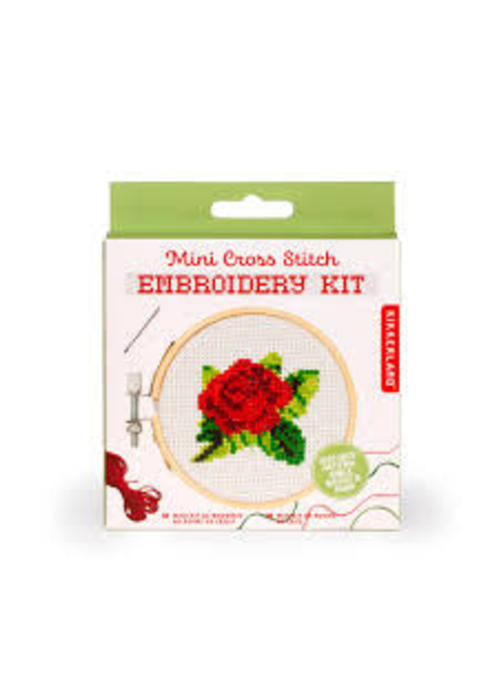 Kikkerland Kikkerland Mini Cross Stitch Borduurset Roos