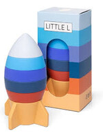 Little L Little L Stapeltoren Raket Siliconen Blauw/Oranje